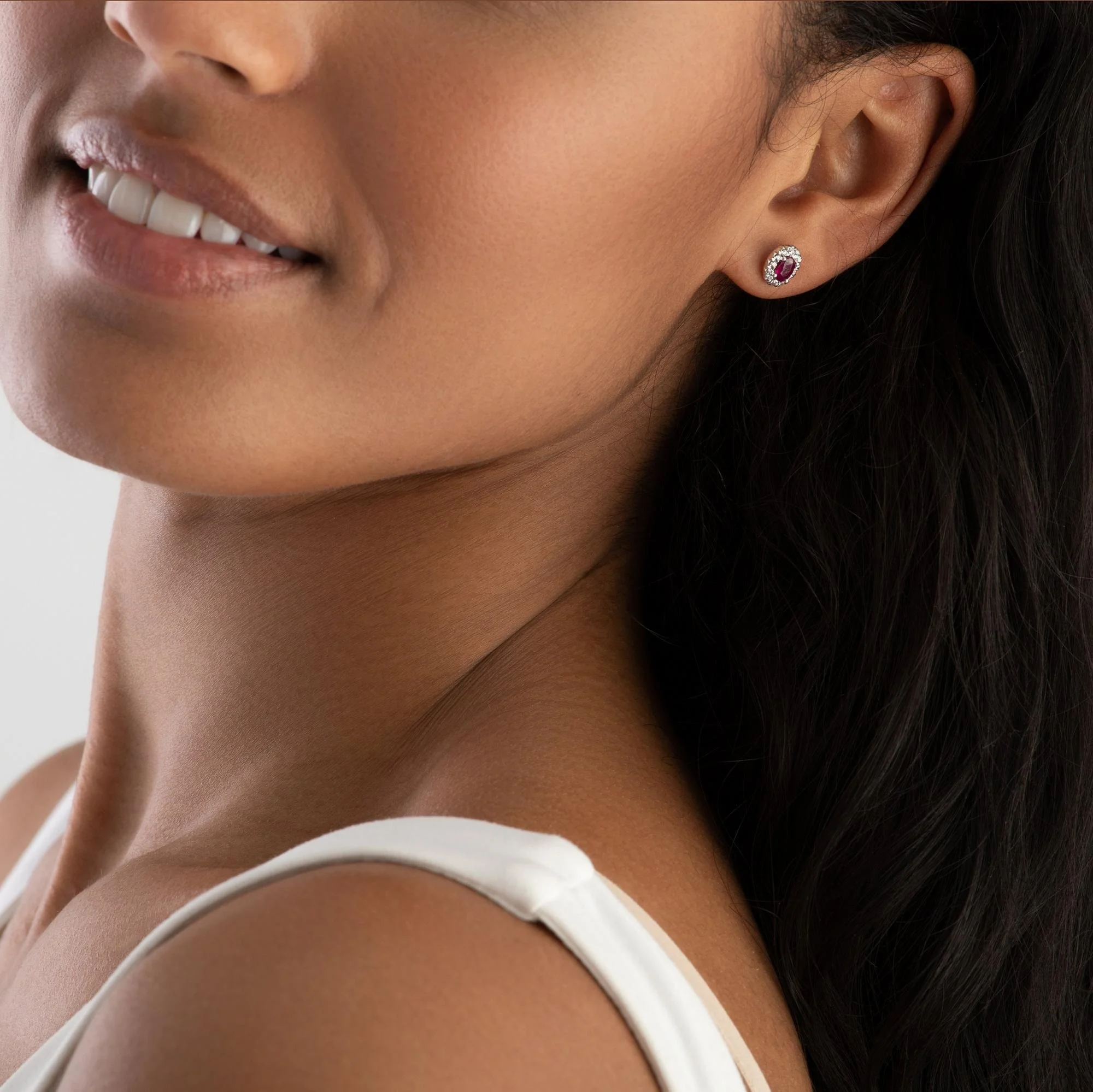 Ruby and diamond earrings