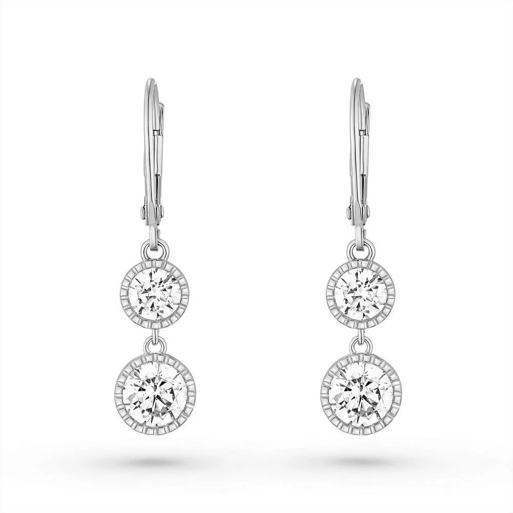 Silver sparkly drop earrings