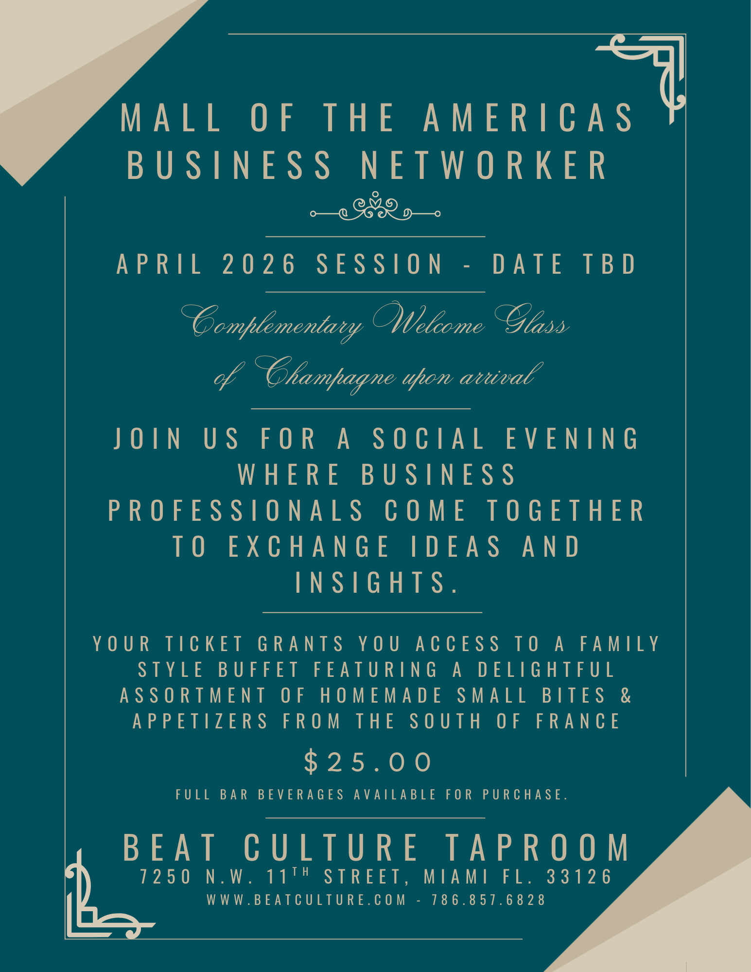 Mall of the Americas Business Networker  - April Session, Date TBD 2026 @ 7pm
