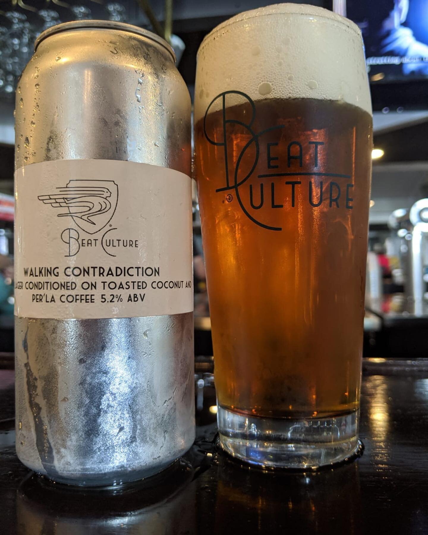 Special limited release beer TODAY!⁣
⁣
&ldquo;Walking Contradiction&rdquo; is our Amber Lager aged on toasted coconut and freshly roasted Per&rsquo;La Coffee @drinkperla. That amazing freshly brewed coffee aroma packed in with coconut milk sweetness.