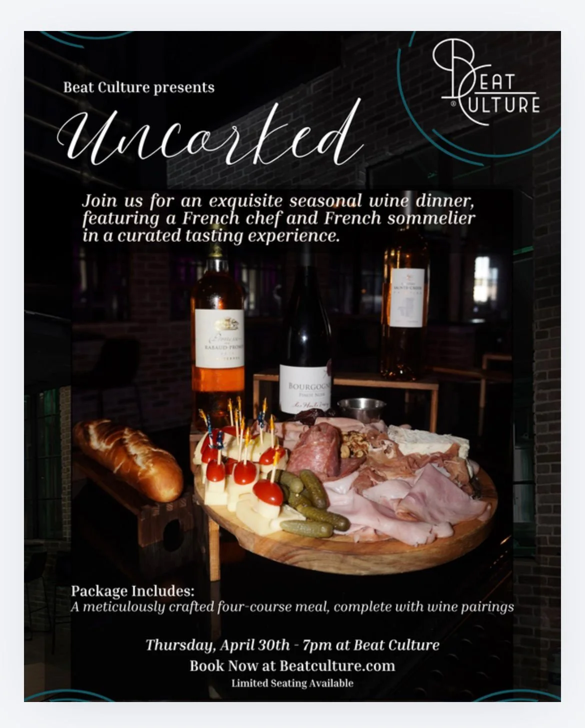 Uncorked... A Beat Culture Sommeliers Wine Pairing Dinner