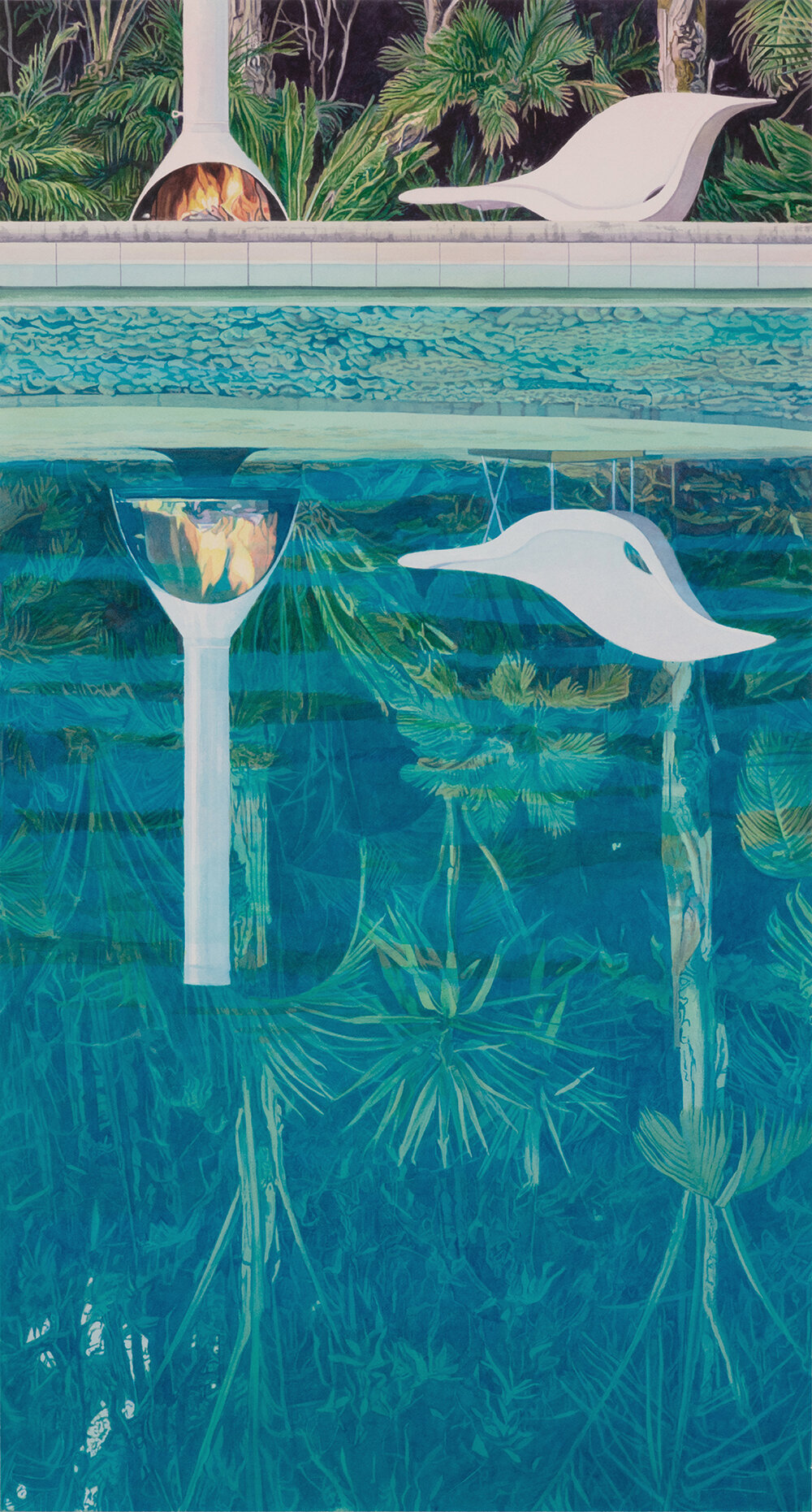 Tristram Lansdowne, Life Swap, 2019, aquarelle sur papier, 108 x 58 cm (42.75” x 23”)