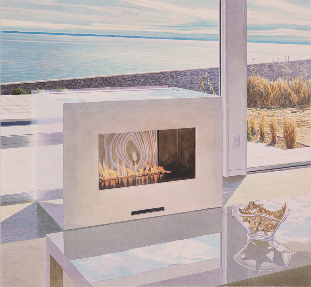 Tristram Lansdowne, Materialism and me, aquarelle sur papier, 63 x 68 cm (25” x 27”)