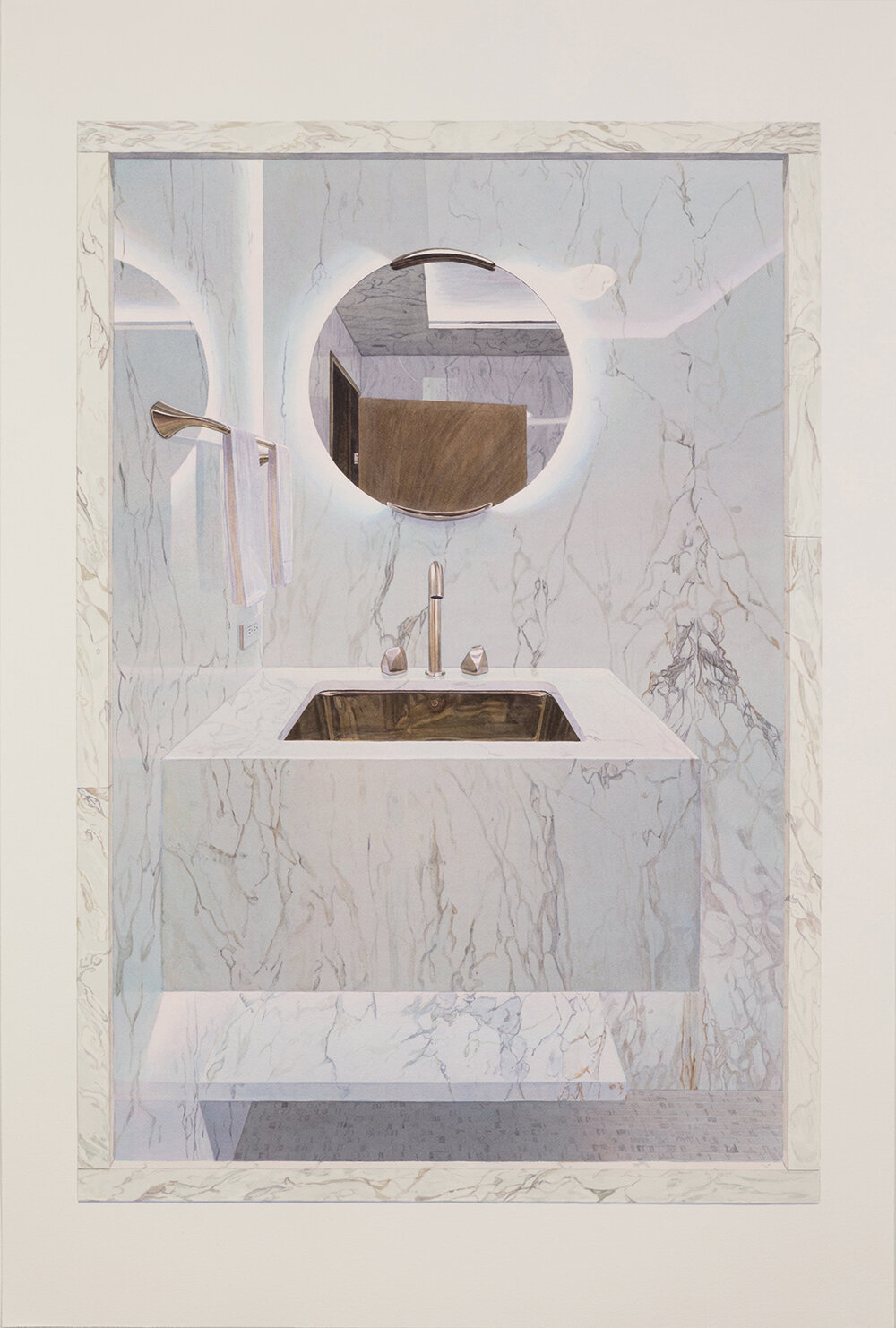 Tristram Lansdowne, Requiem , 2019, aquarelle sur papier, 106 x 71 cm (41.75” x 28”)