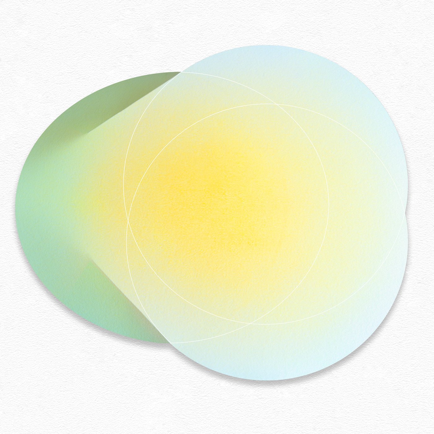 Caroline Cloutier, Blue Yellow Green Energy, 2023, Impression numérique montée sous plexiglass sans reflet, sur aluminium, 114 x 97 cm (44.9 x 38.2 ")