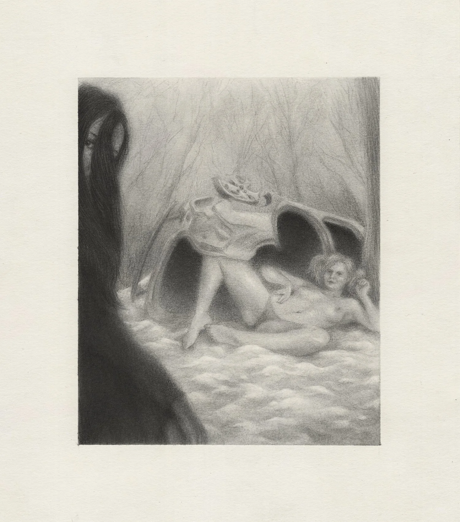  Arta Ajeti,  Roadside Attraction , 2026, Graphite sur papier, 22 x 20 cm 