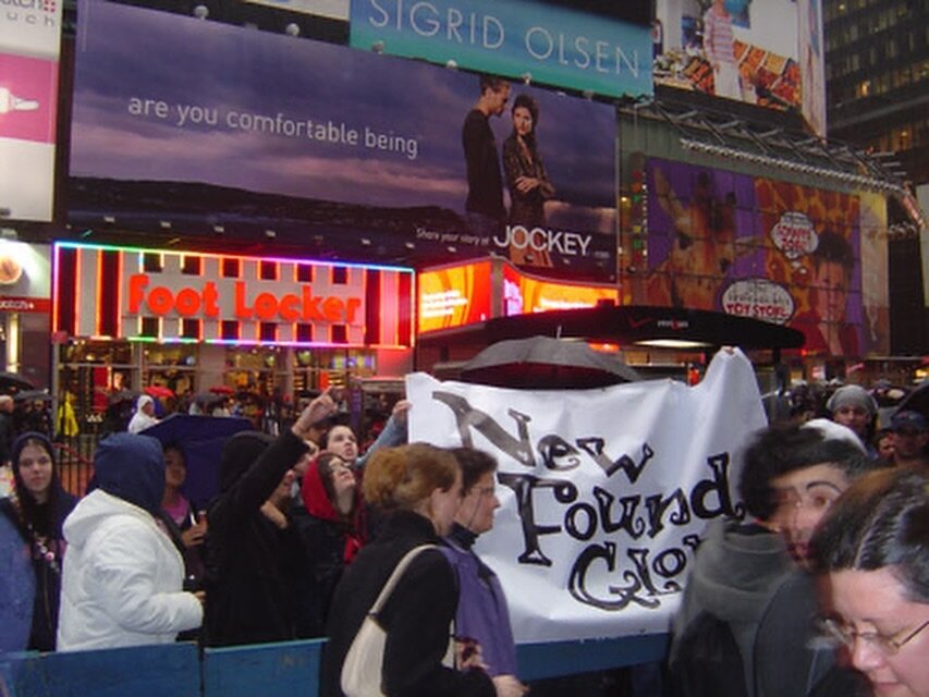 NFG fans braving the rain outside the MTV studio in Times Square!