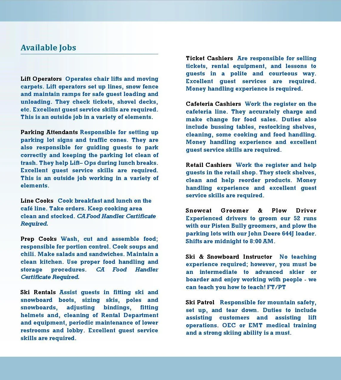 Jobs — Donner Ski Ranch