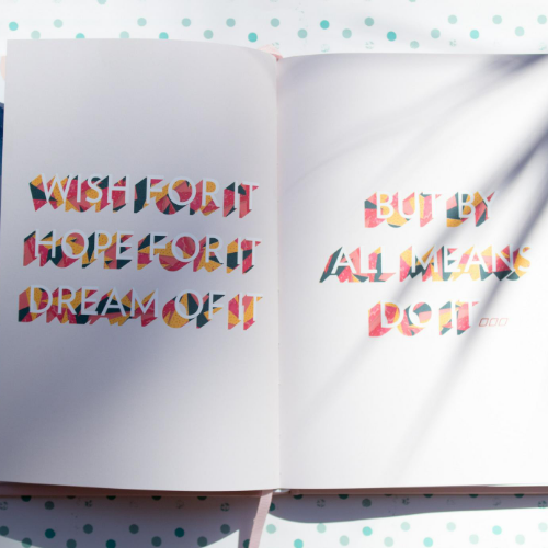Book with Inspirational Quote
