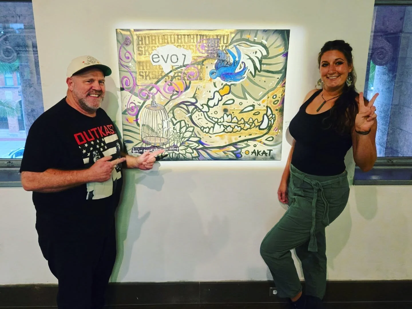 The artists and their art! It was my pleasure to create this piece with Mike VanCleve aka HUSK for the Great Collab at @sbdac!

Our piece is titled &quot;I was a birdcage, and you were meant to fly&quot; inspired by life and lyrics from the song &quo