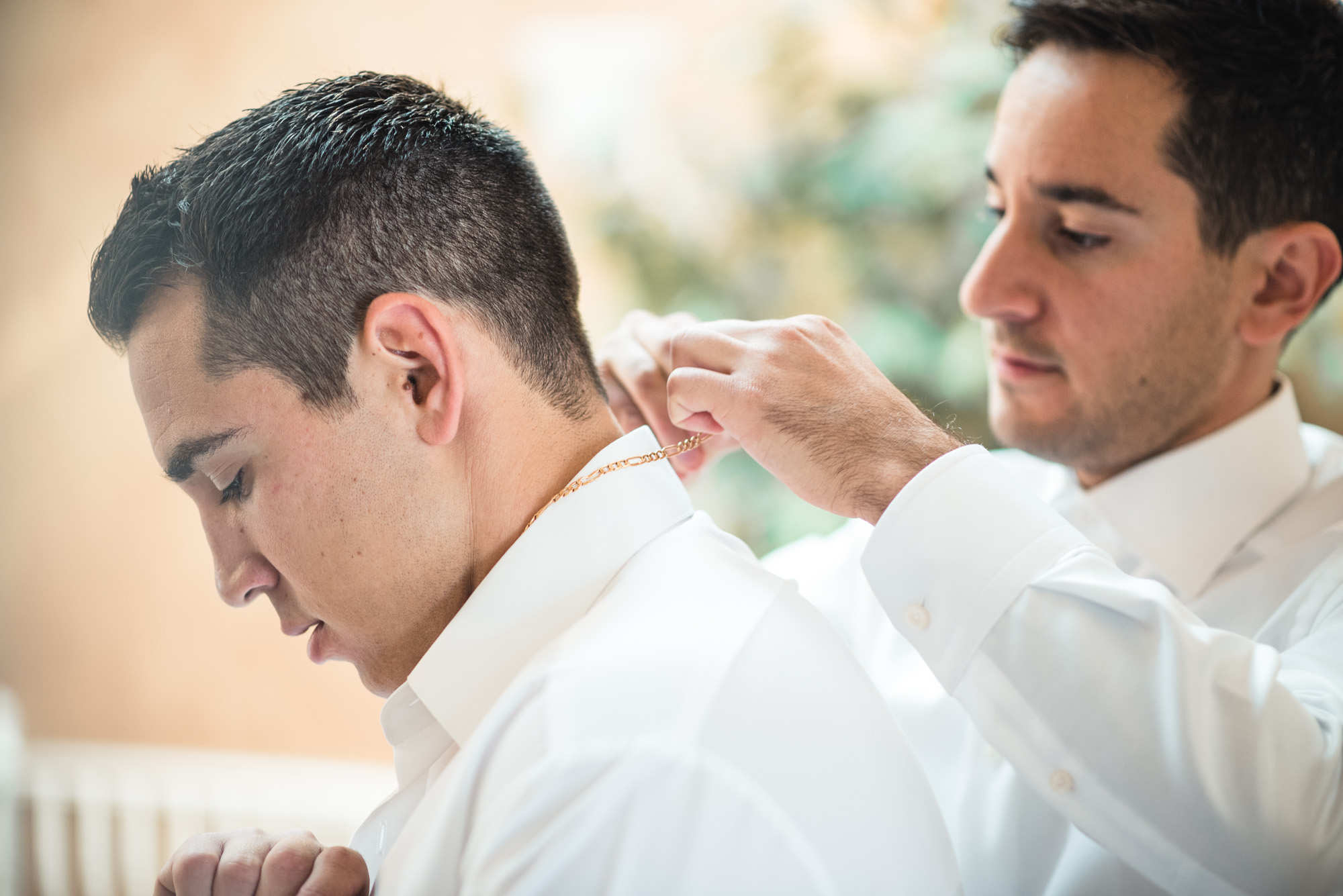 Groom Bestman gold chain prep