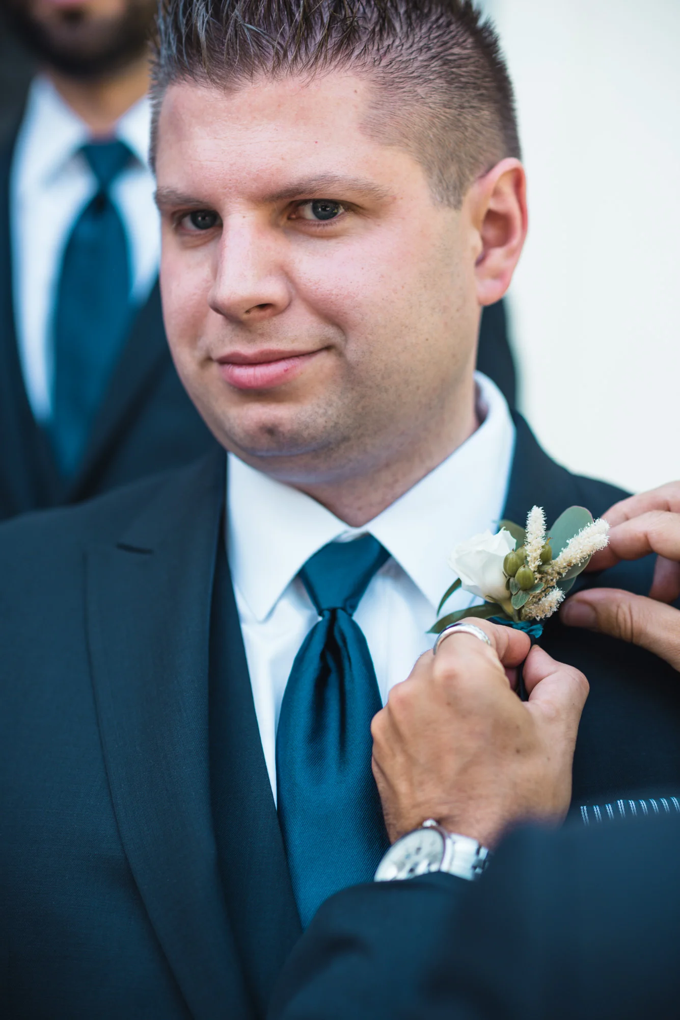 Groomsman boutonnière prep