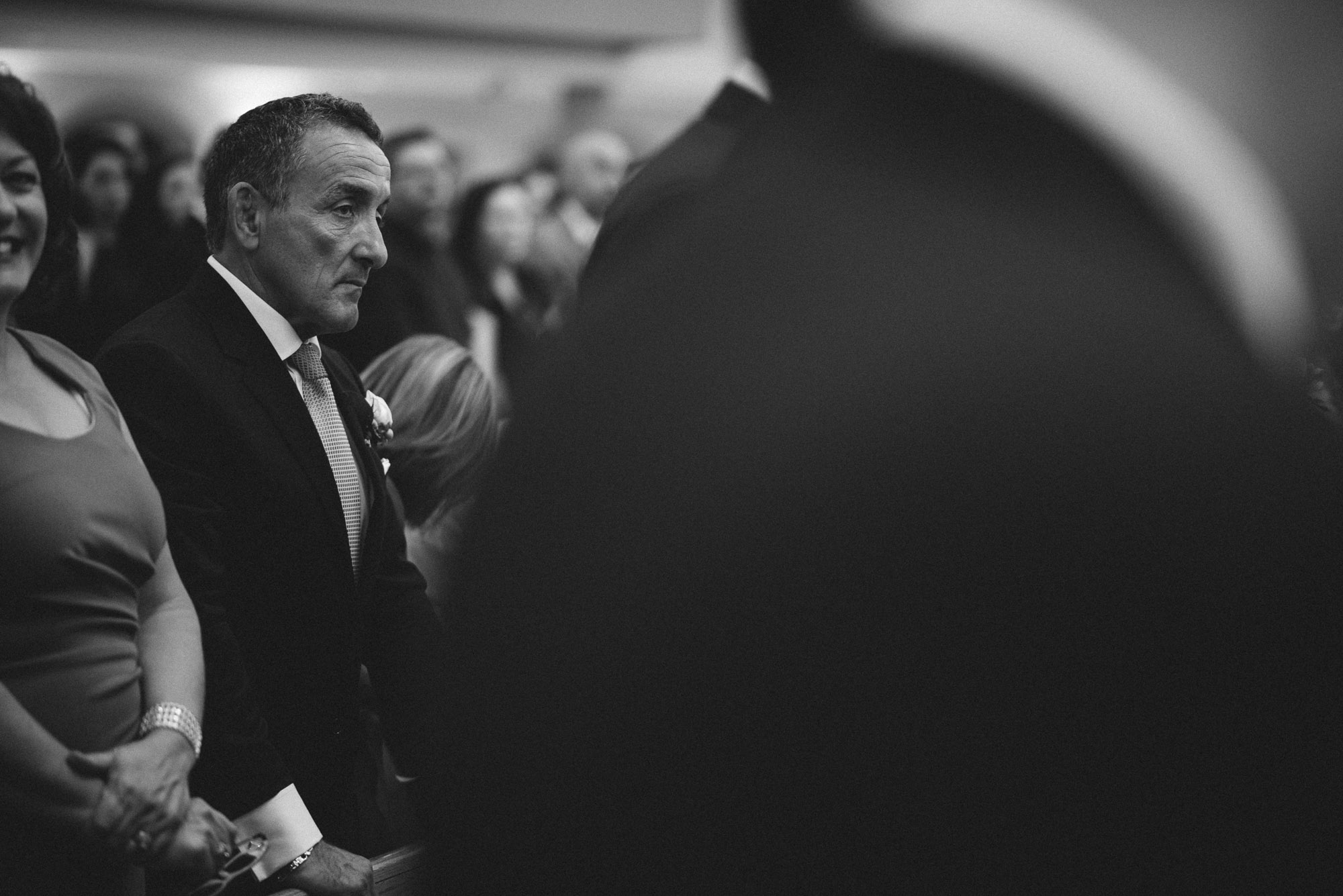 Father of the groom at ceremony