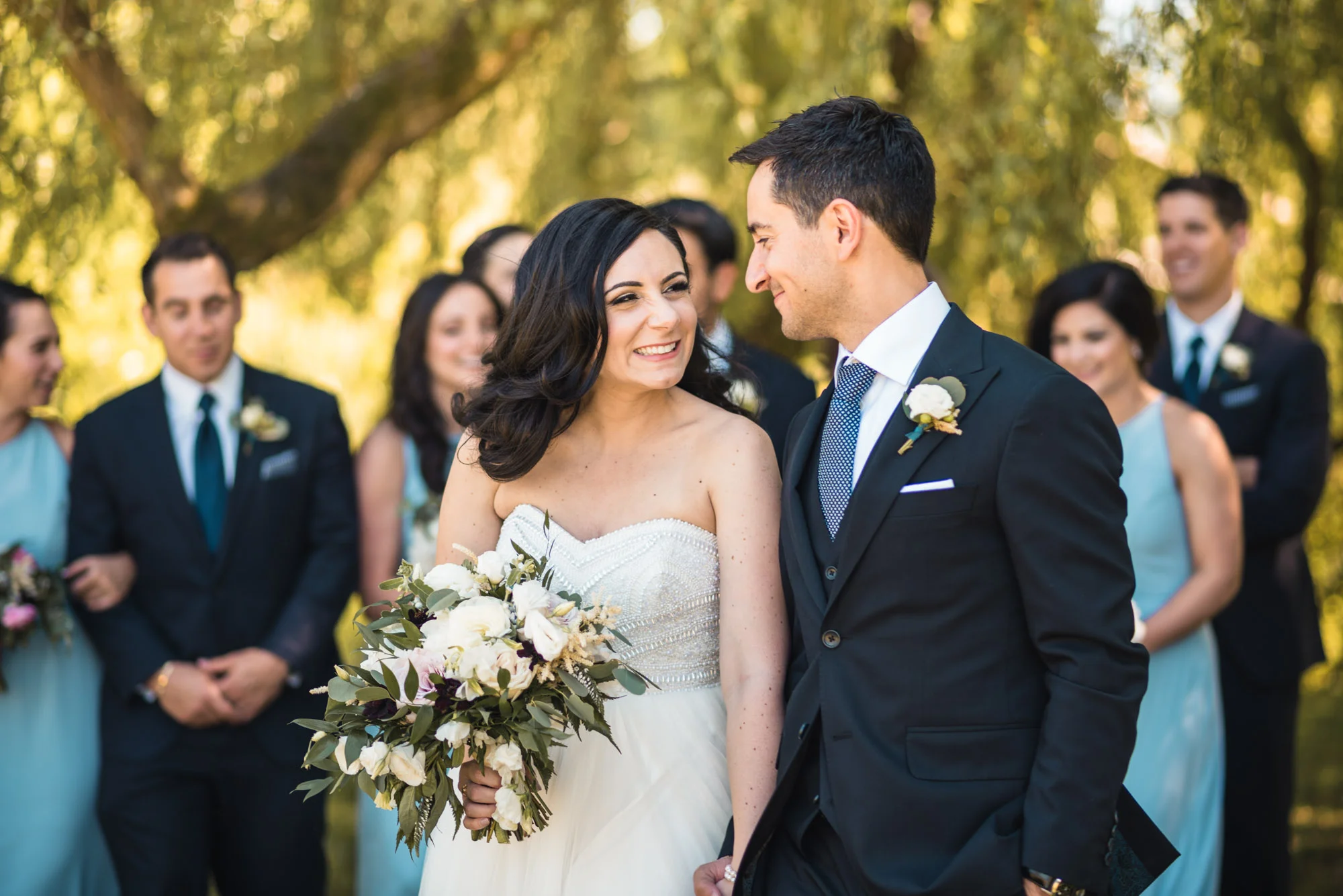Bridal party at the park