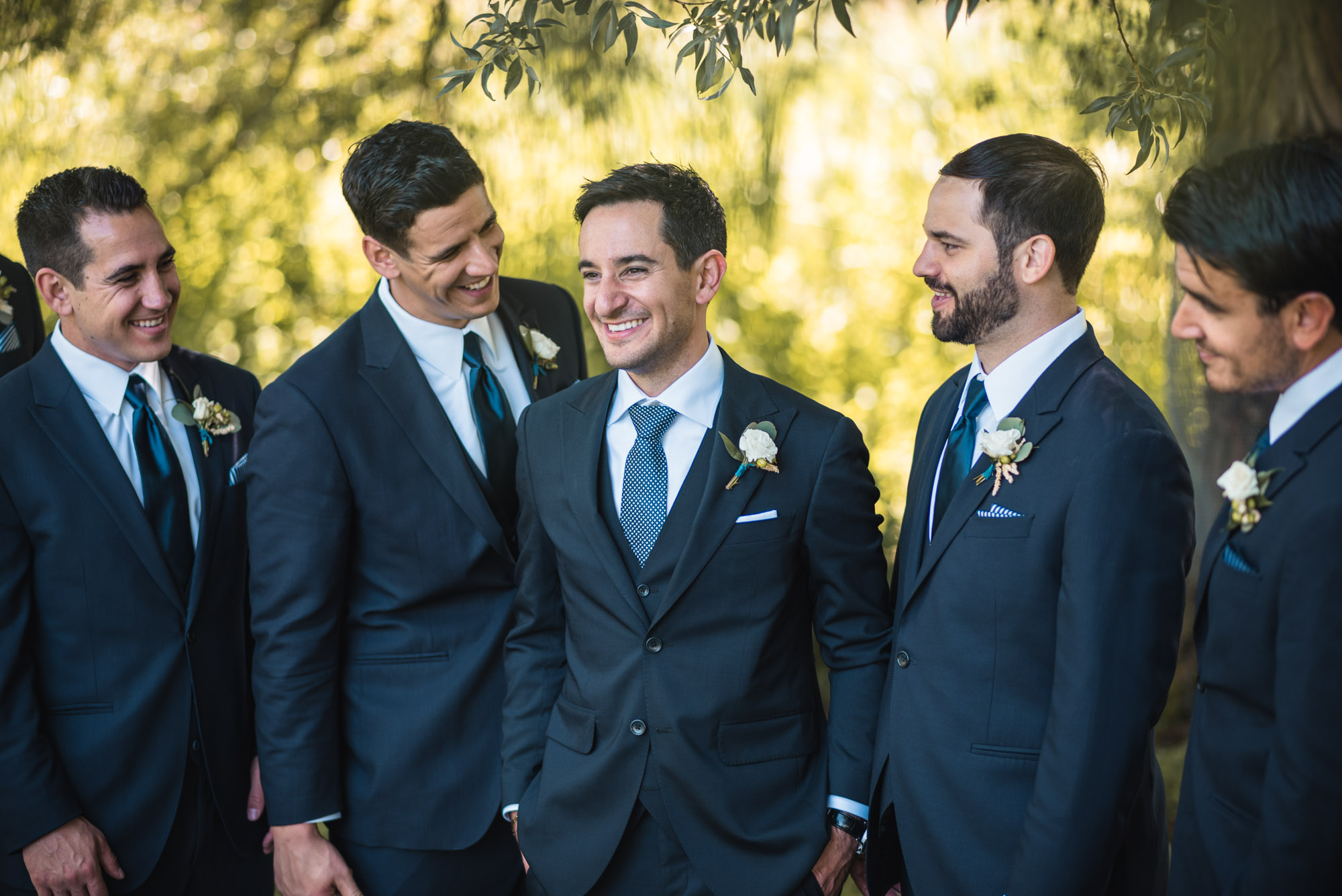 Groom and Groomsmen at the park