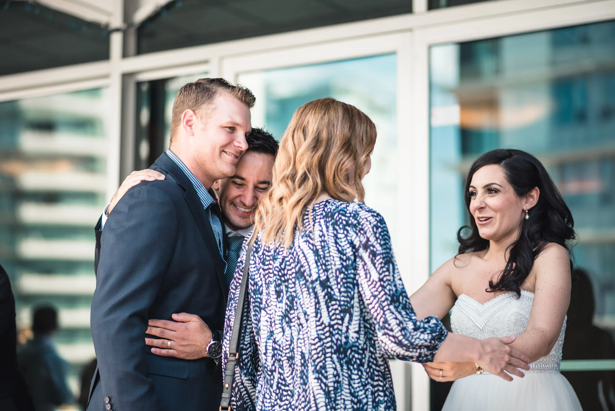Bride and groom receiving line