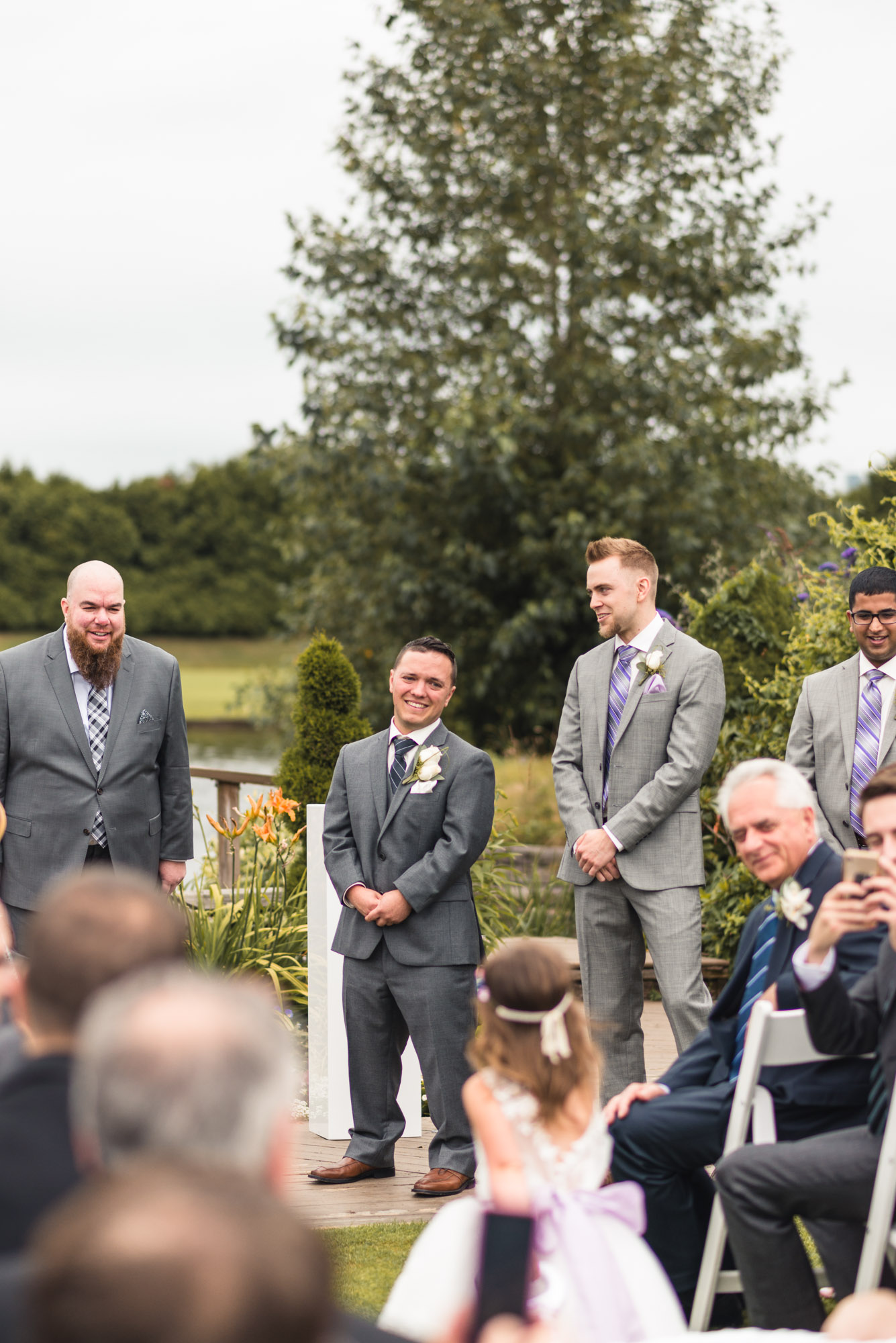 Groom waiting for the bride at ceremony