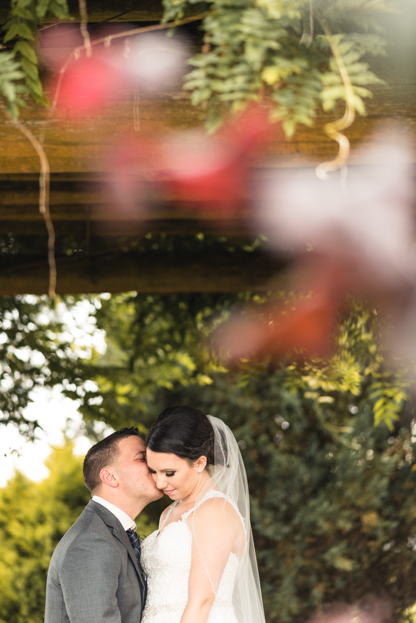 Bride and Groom kissing