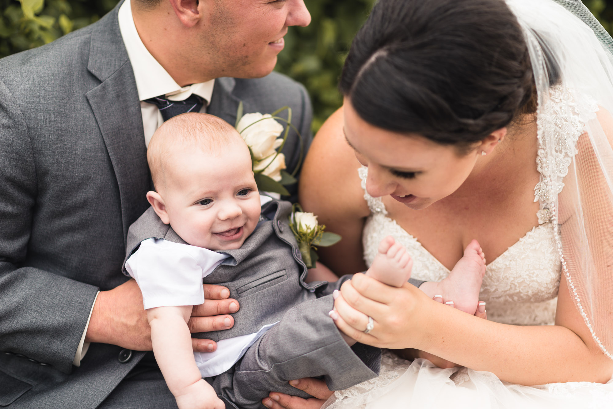 Bride and Groom with son