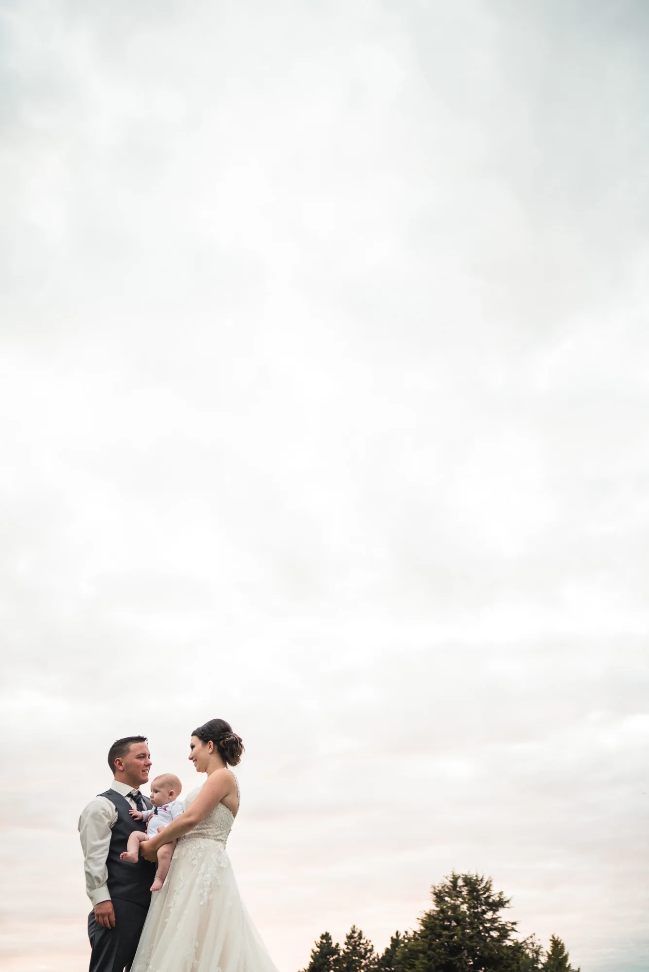 Bride and Groom with son