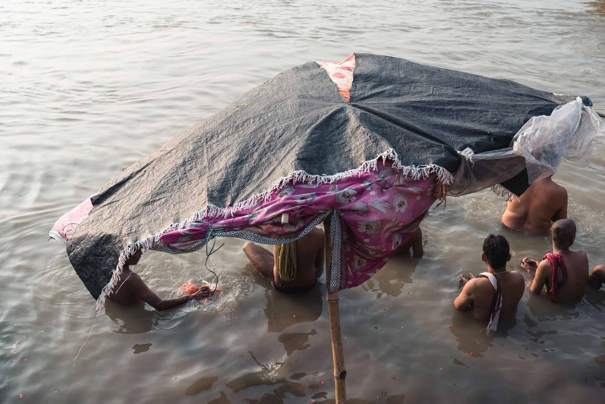 People bathing in the Ganges in Varanasi