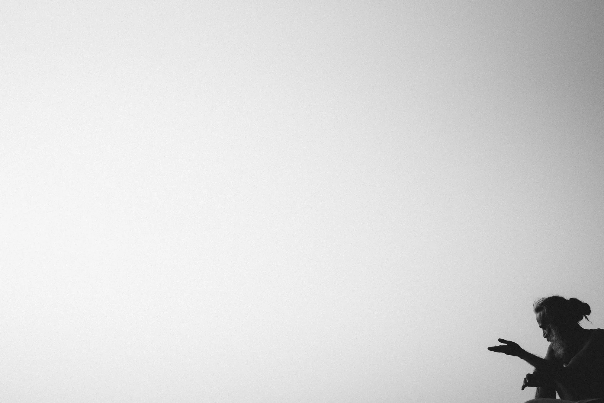 Man at the banks of the Ganges in Varanasi