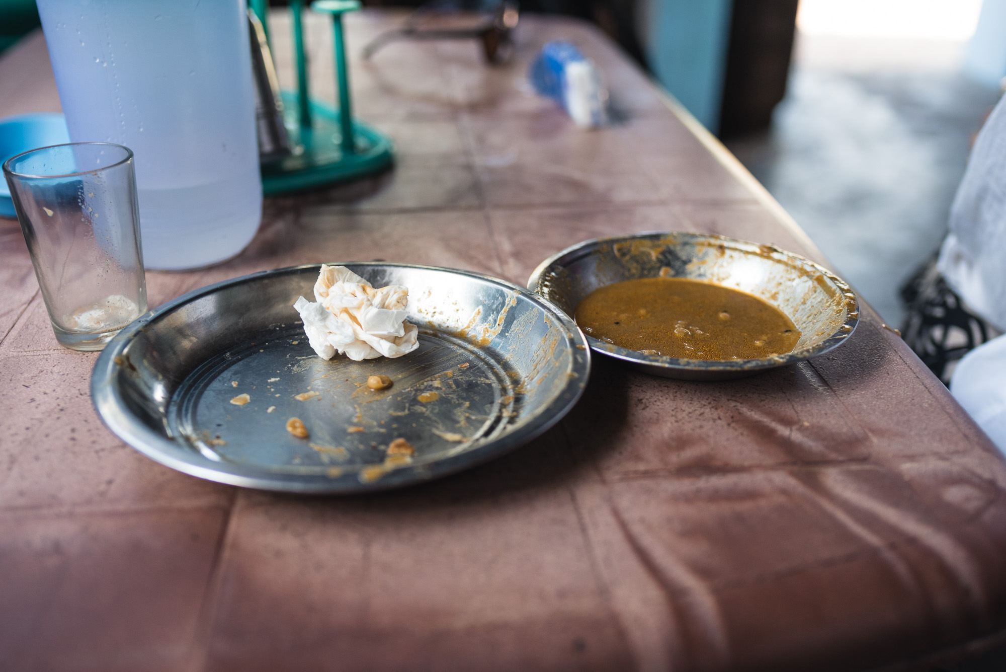 Empty plates of curry