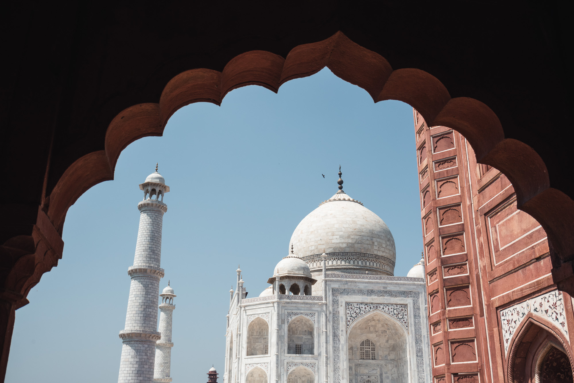 The Taj Mahal through an arch