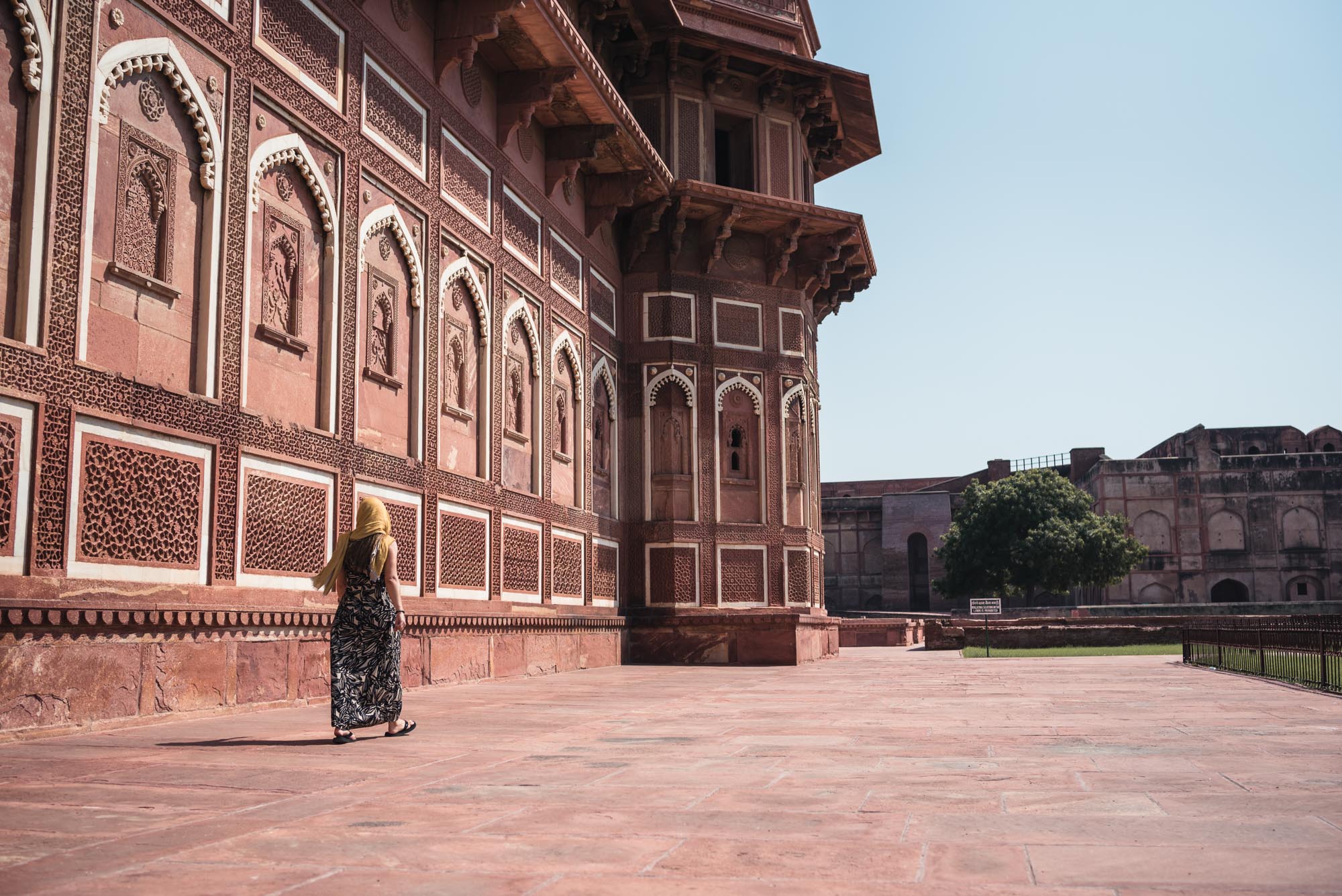 Walking at the Agra Fort