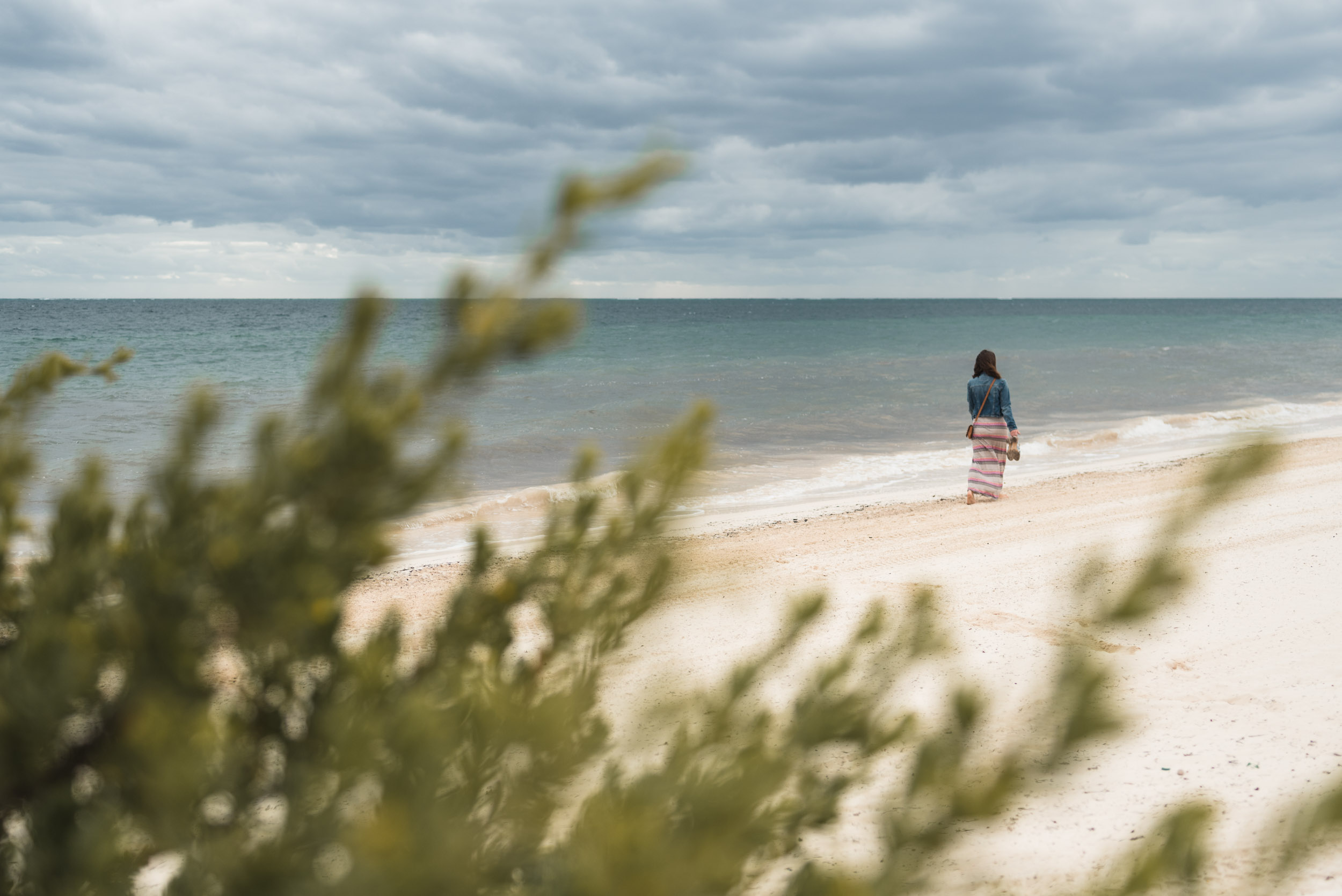 Walking down the beach