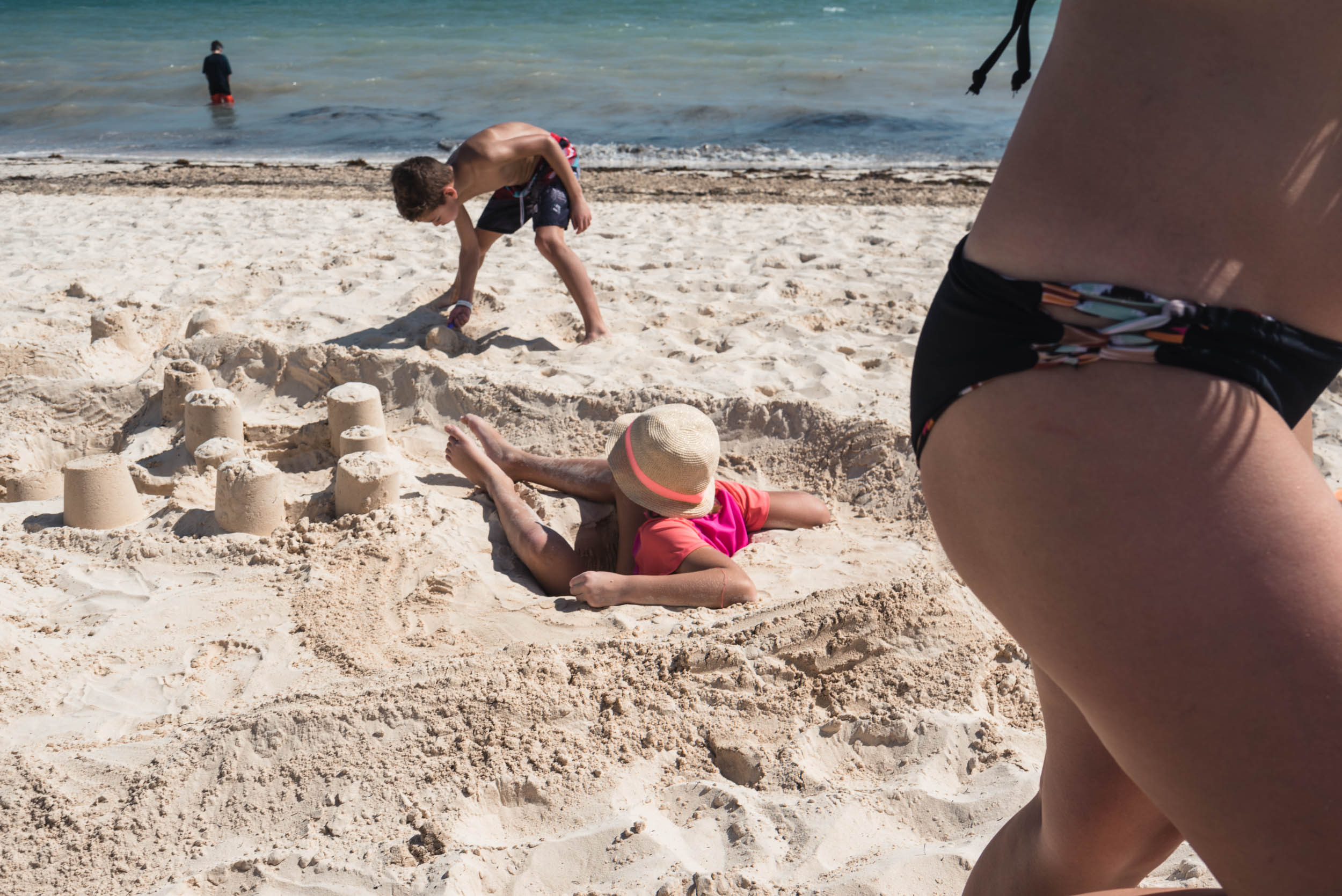 Kids playing in sand