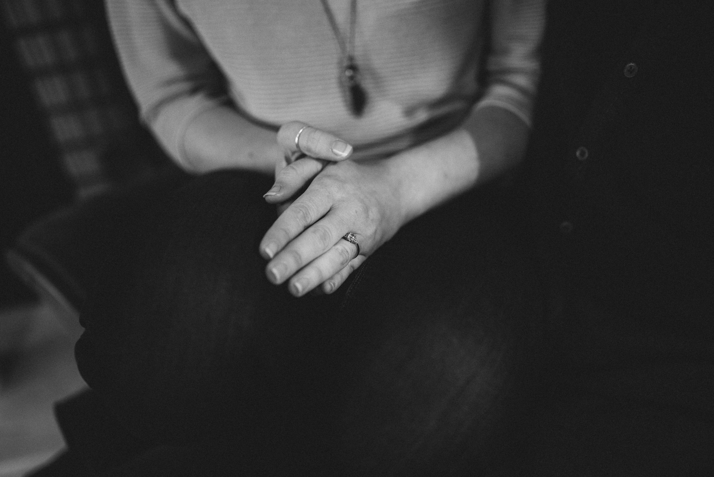 Black and white engagement ring