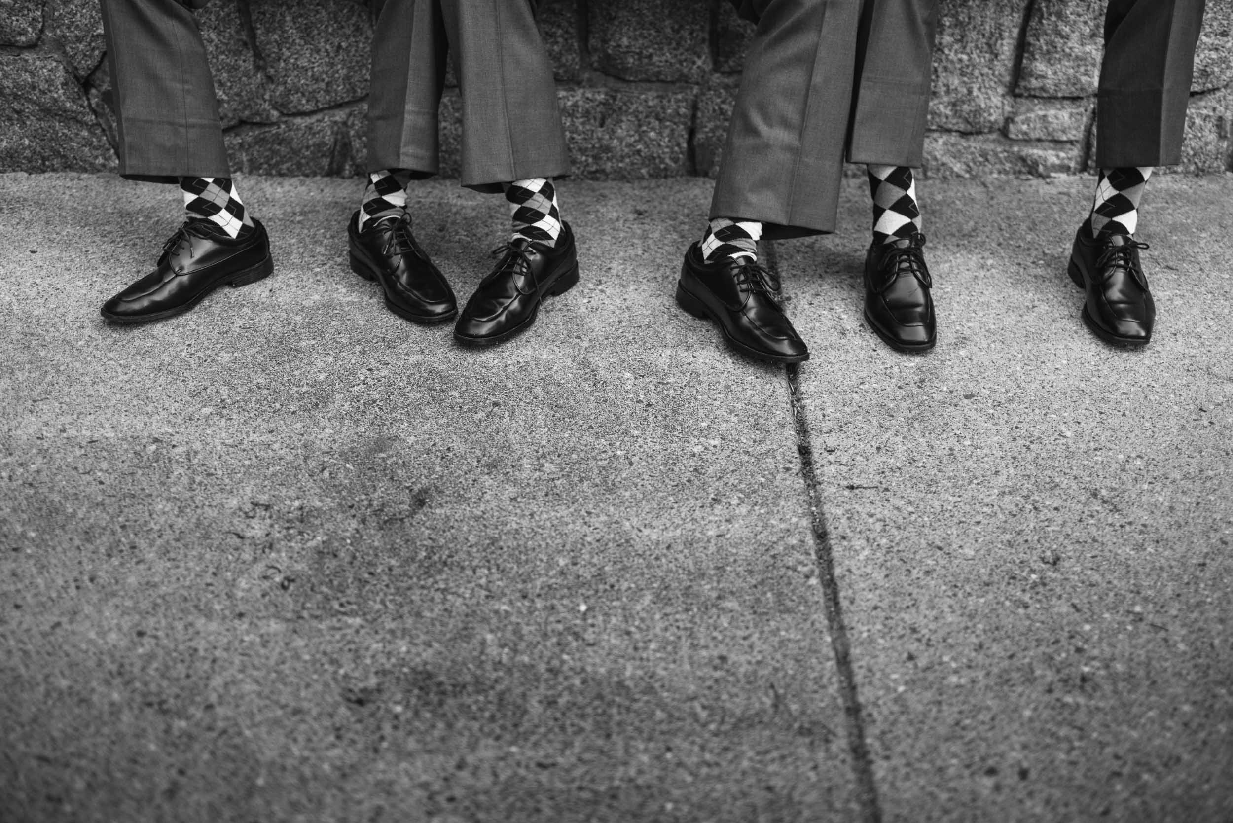 Groomsmen matching socks and shoes