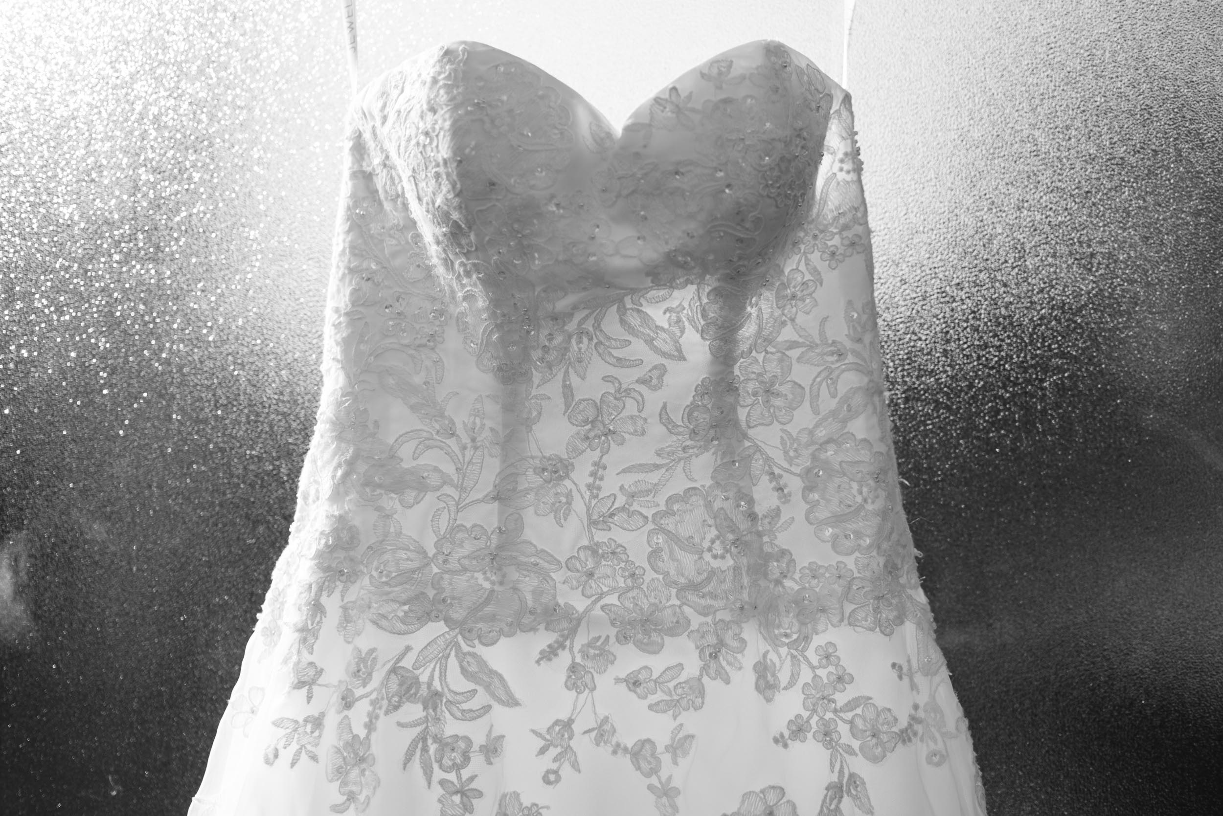 Bride's wedding dress