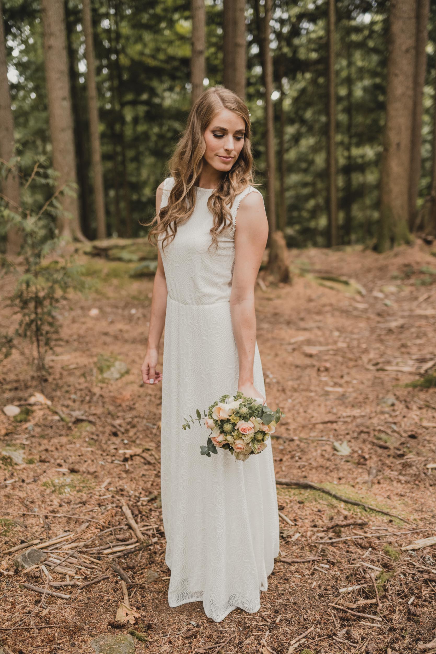 Bride portrait in forest