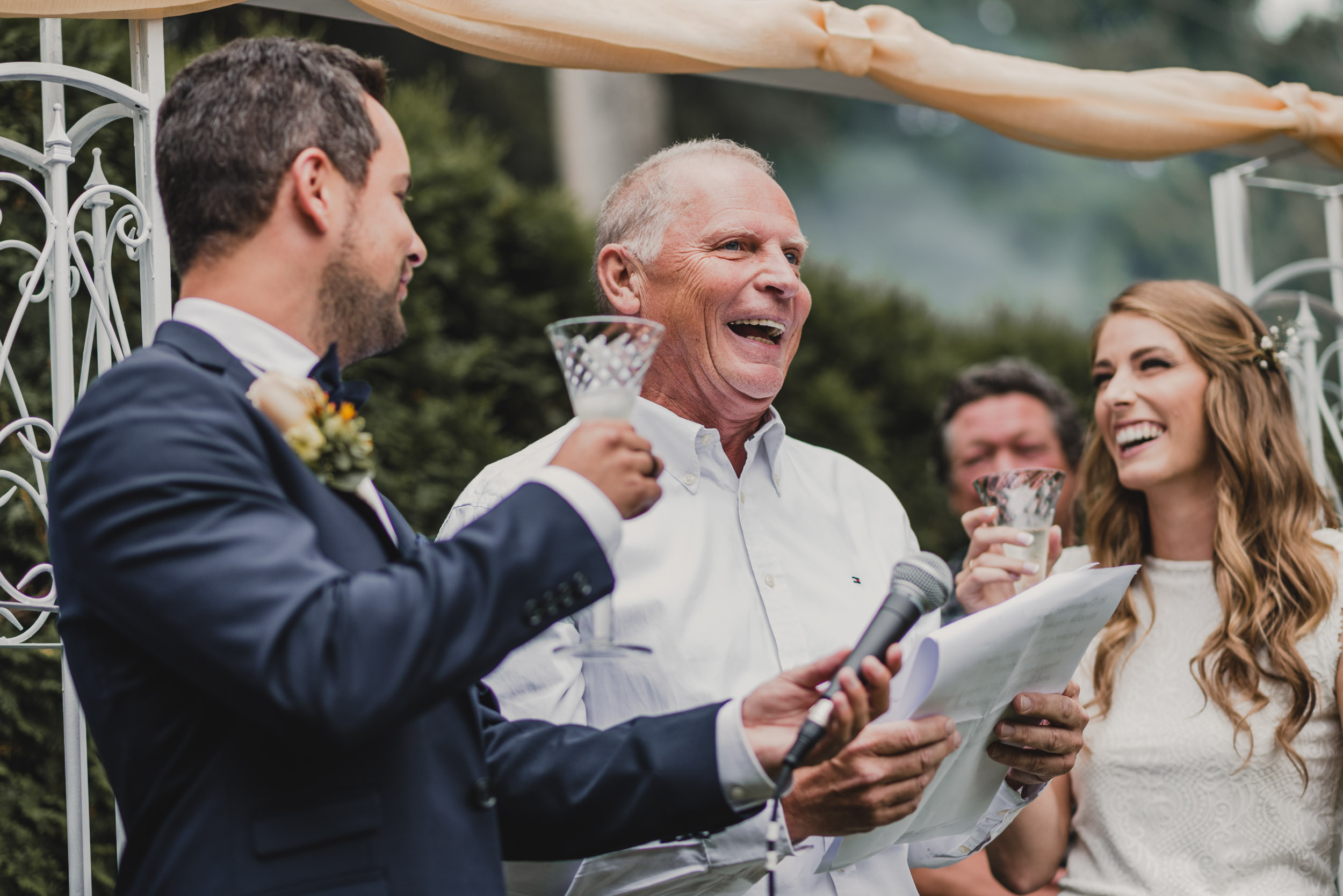 Father of the Groom recites speech