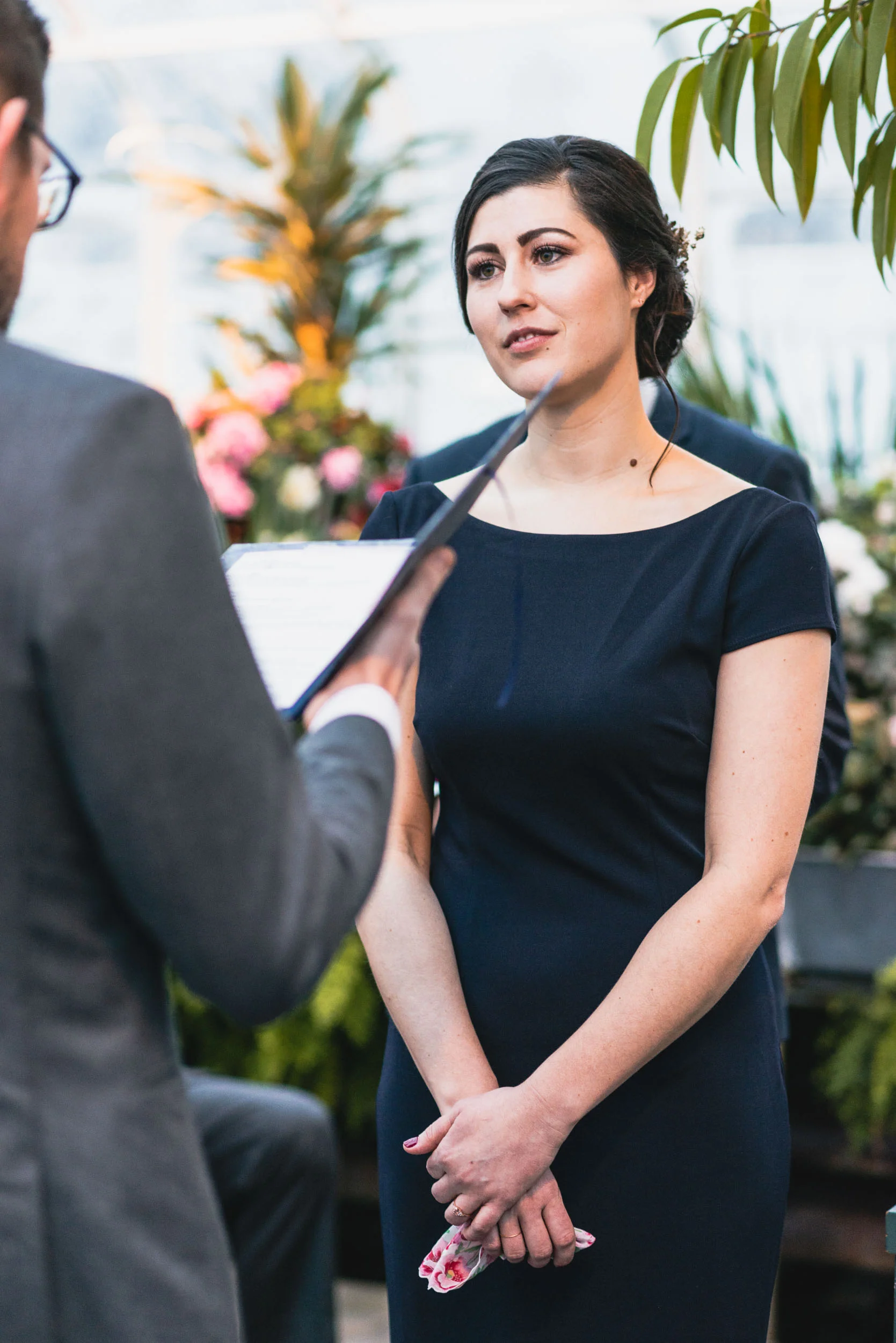 Groom reads vows at ceremony