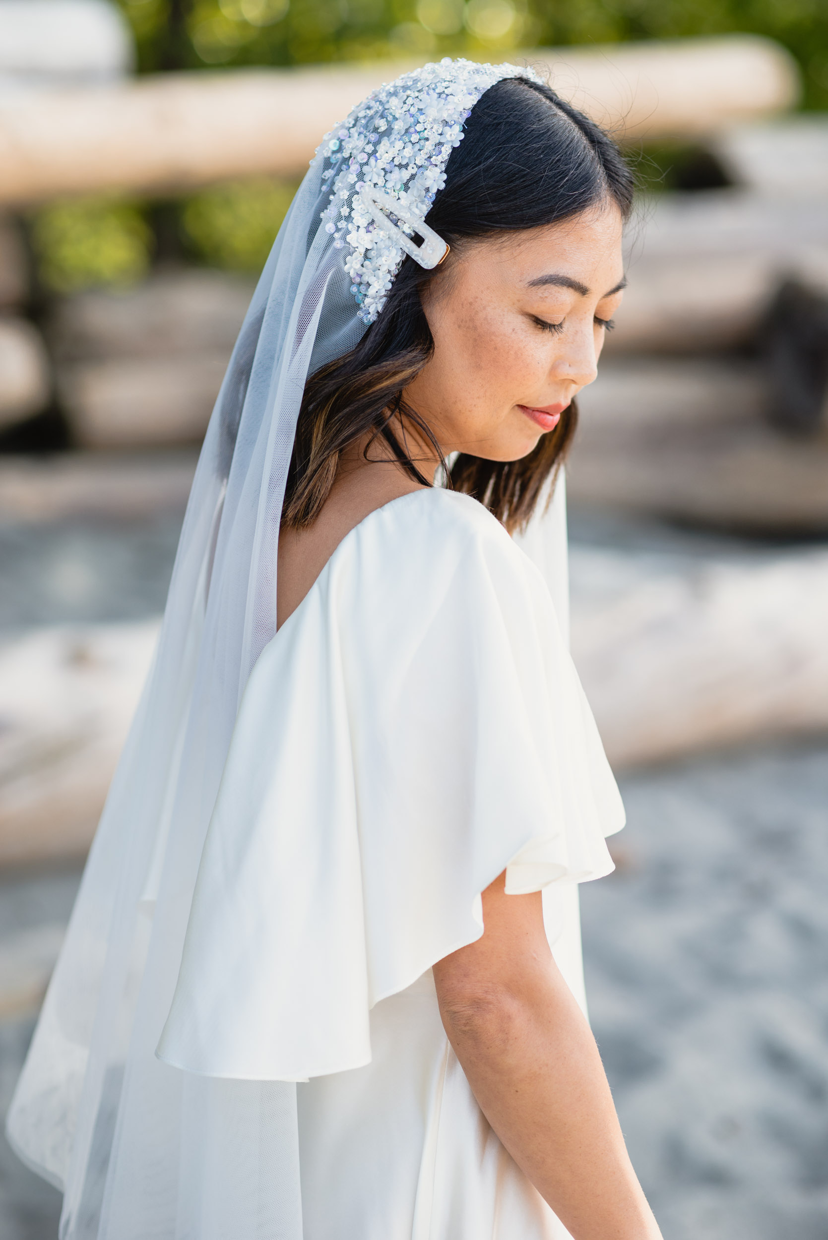 Bride portrait at beach