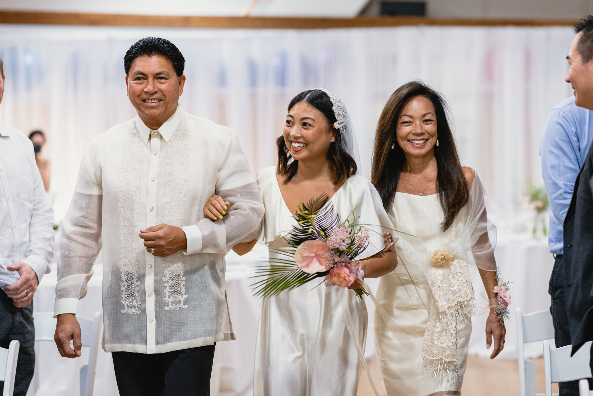 Bride walking down the aisle