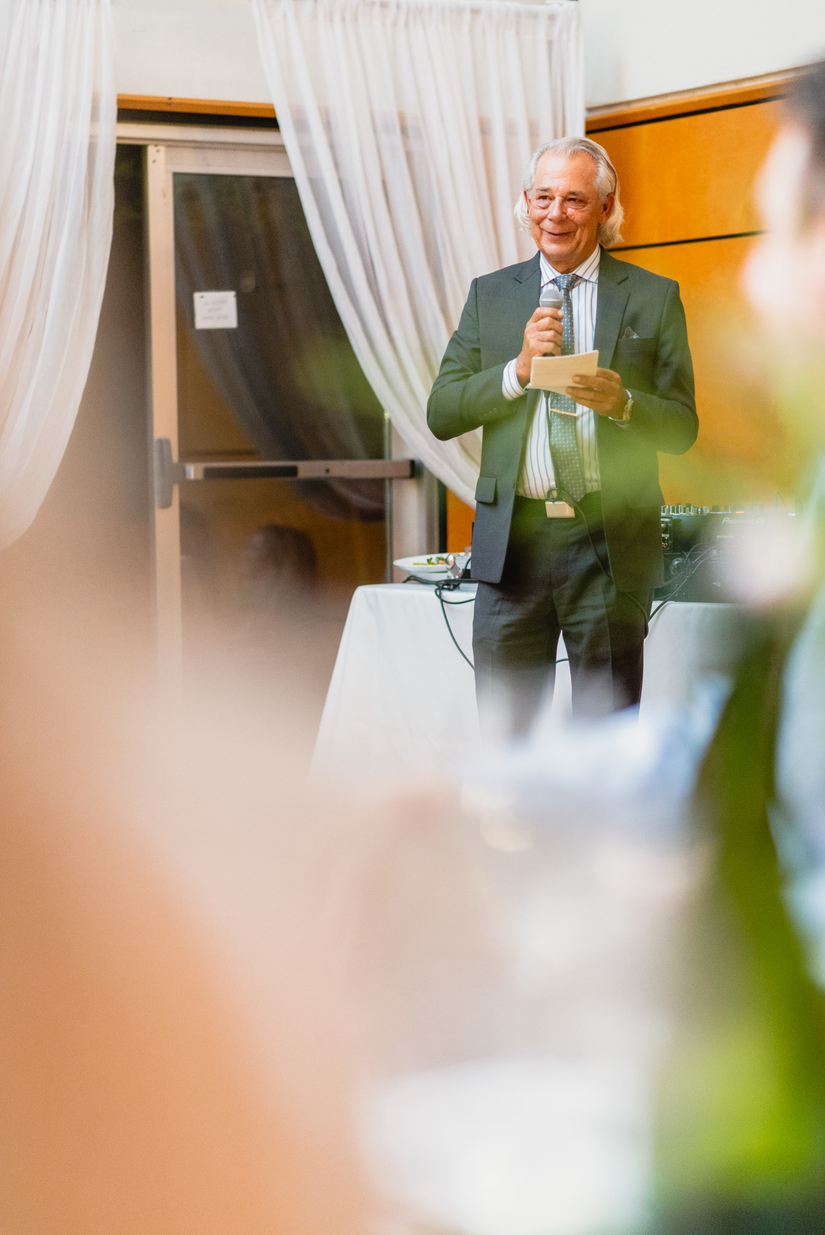 Groom's father giving a speech