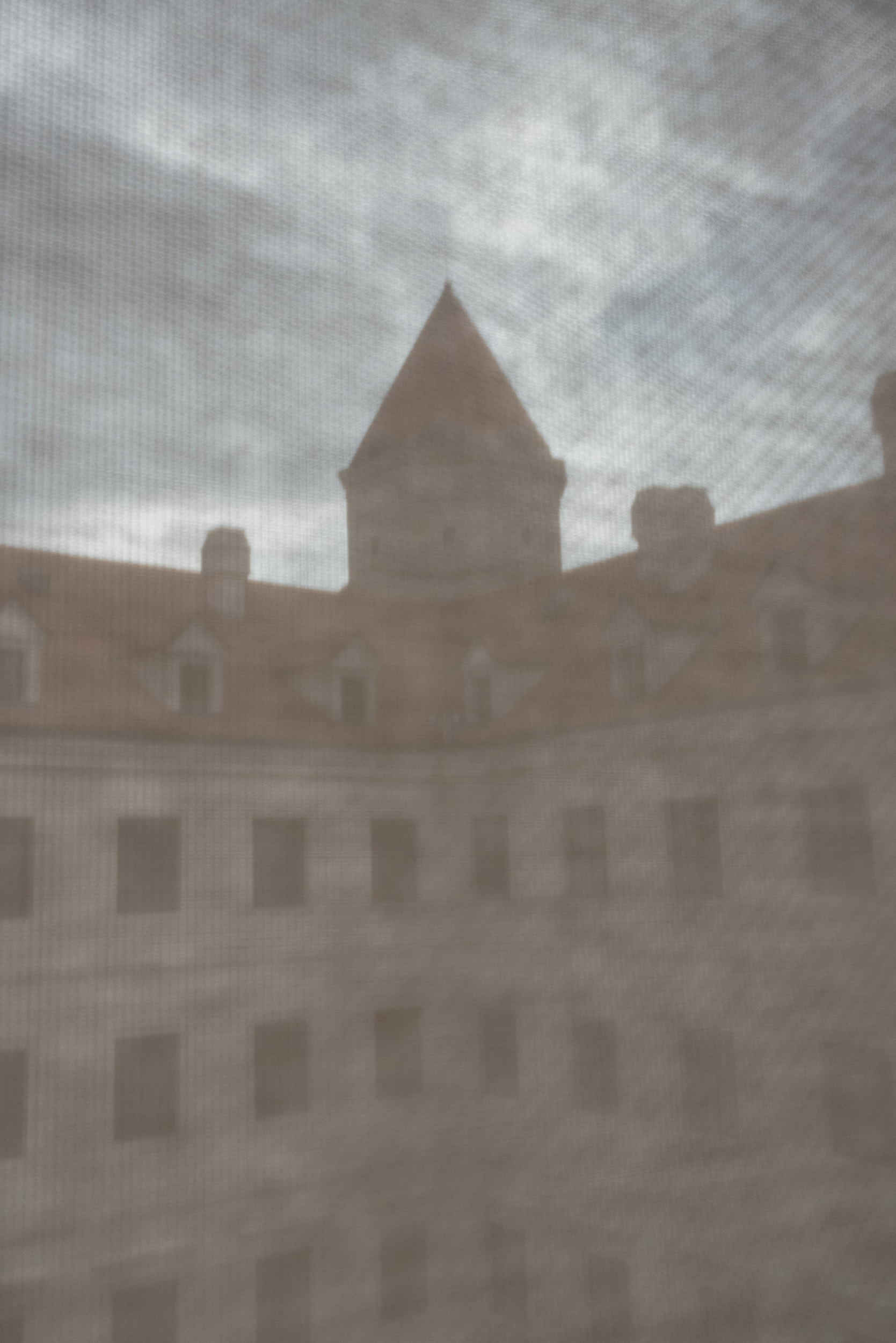 Bratislava castle through screen