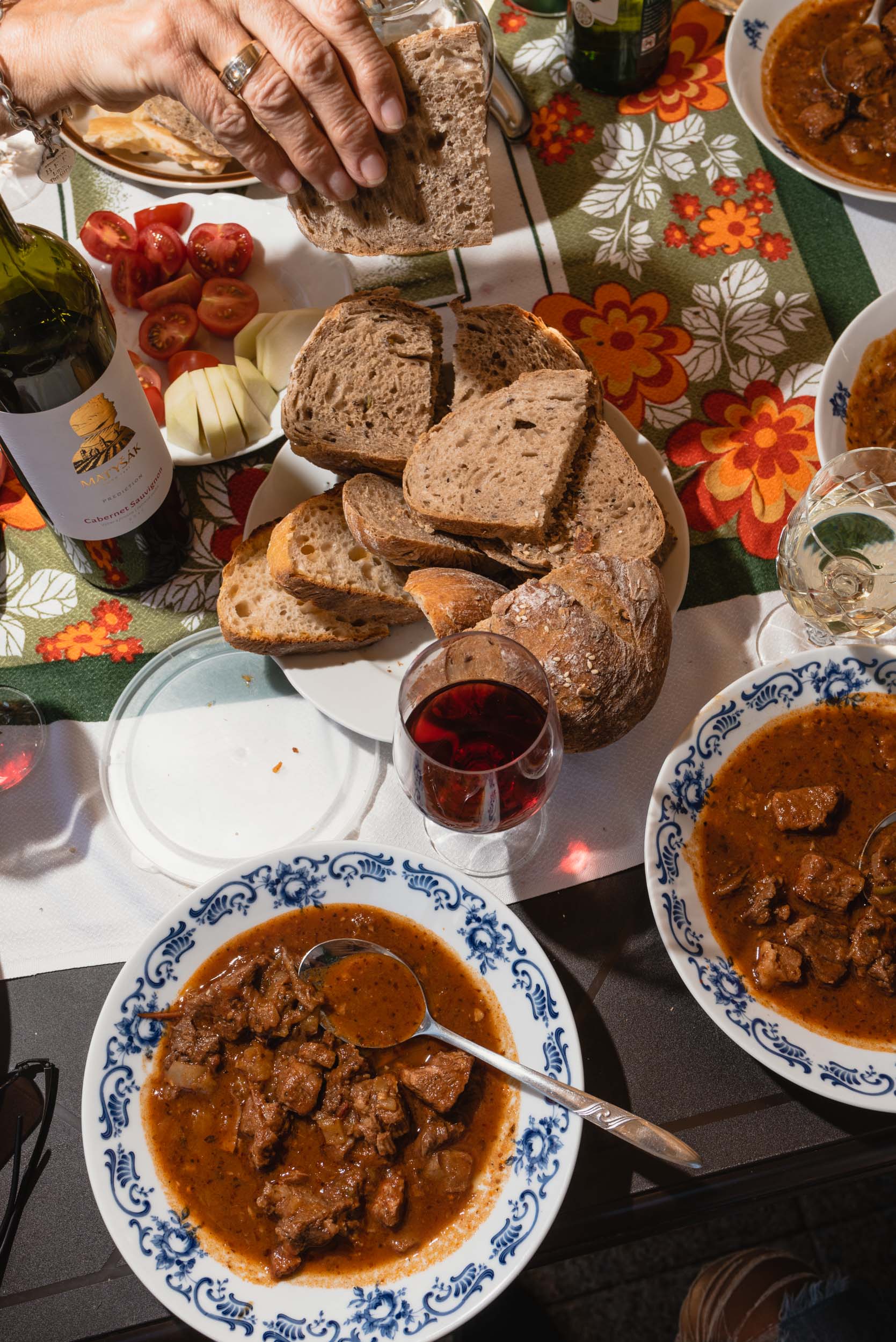 Slovak food goulash dinner