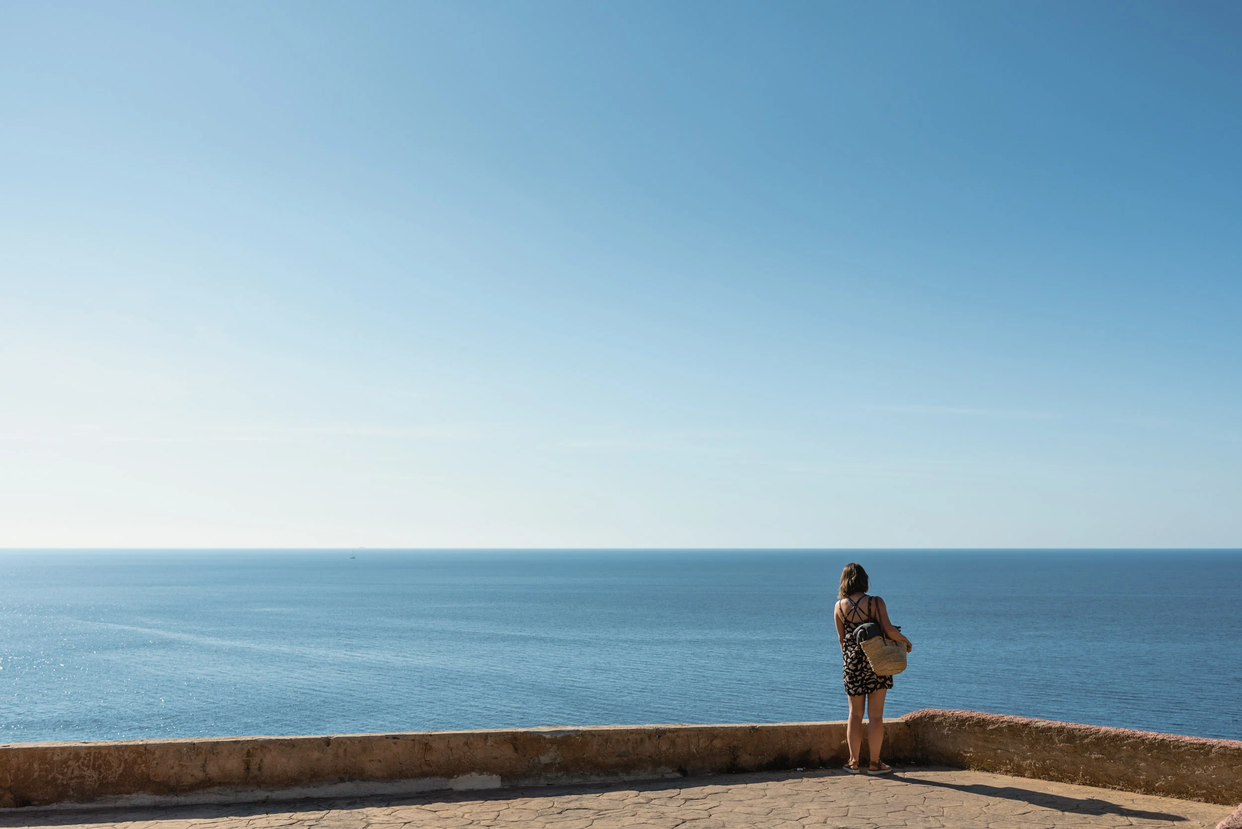 Looking out at ocean in Banyalbufar, Spain