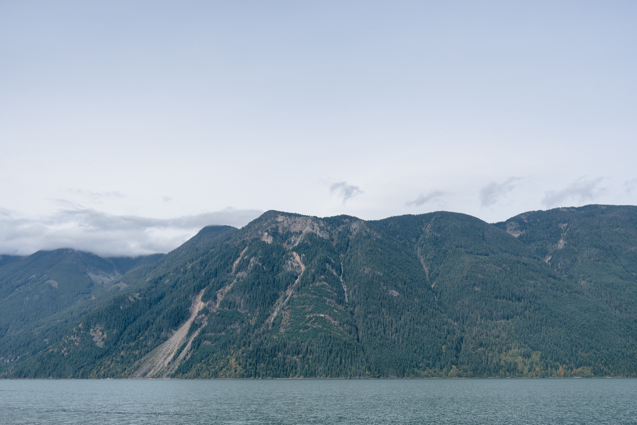 Lake and mountains landscape