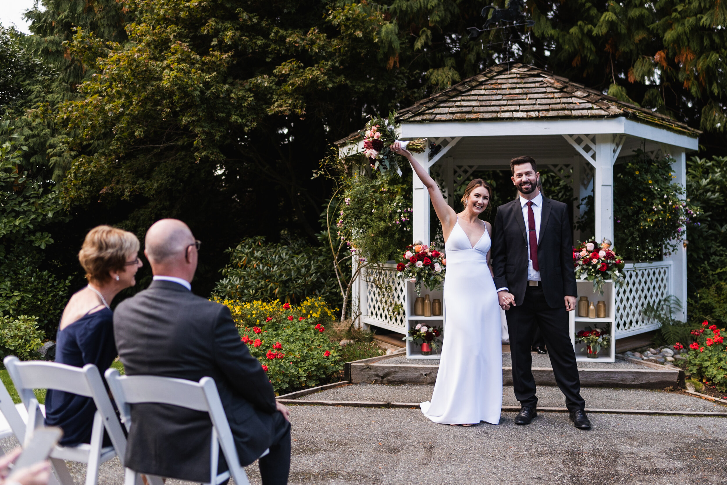 Bride and Groom celebrate wedding