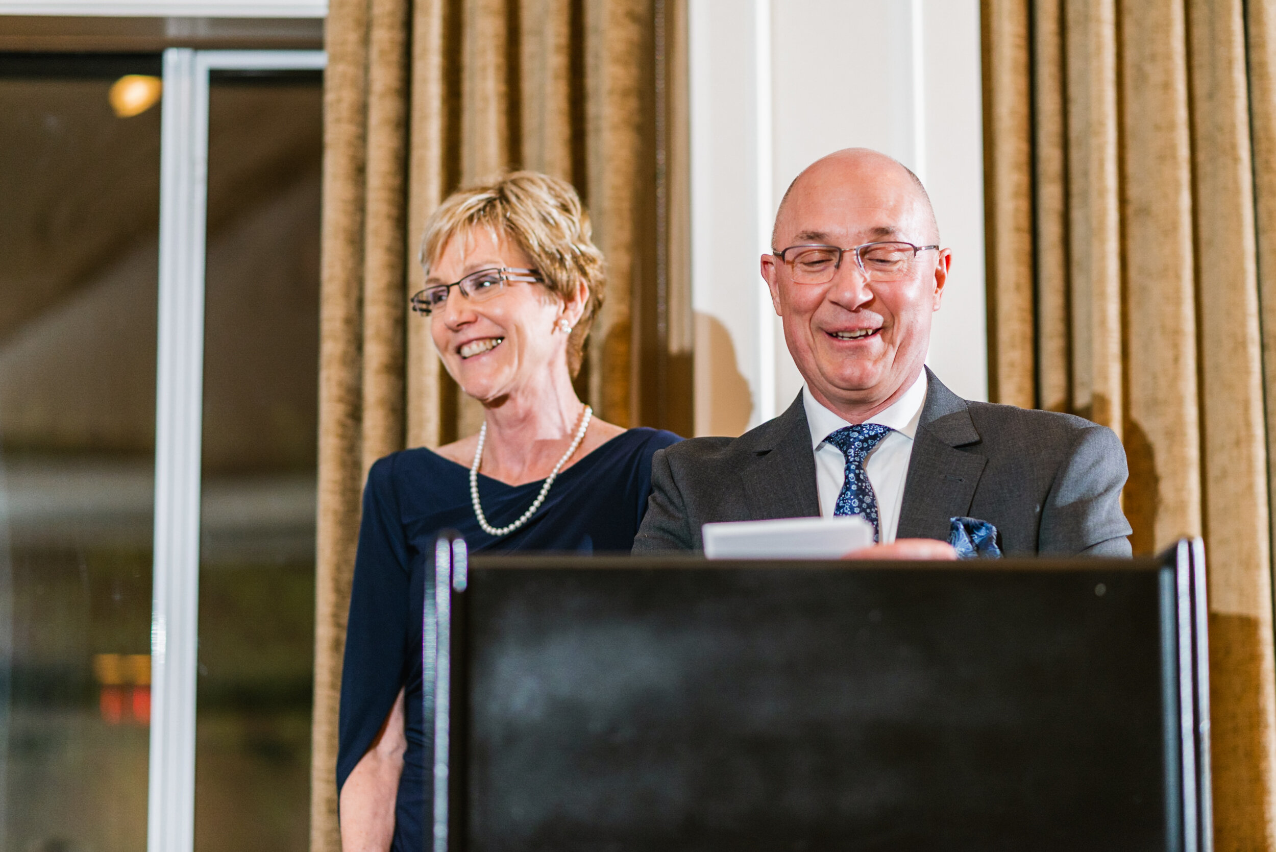 Wedding speeches during reception