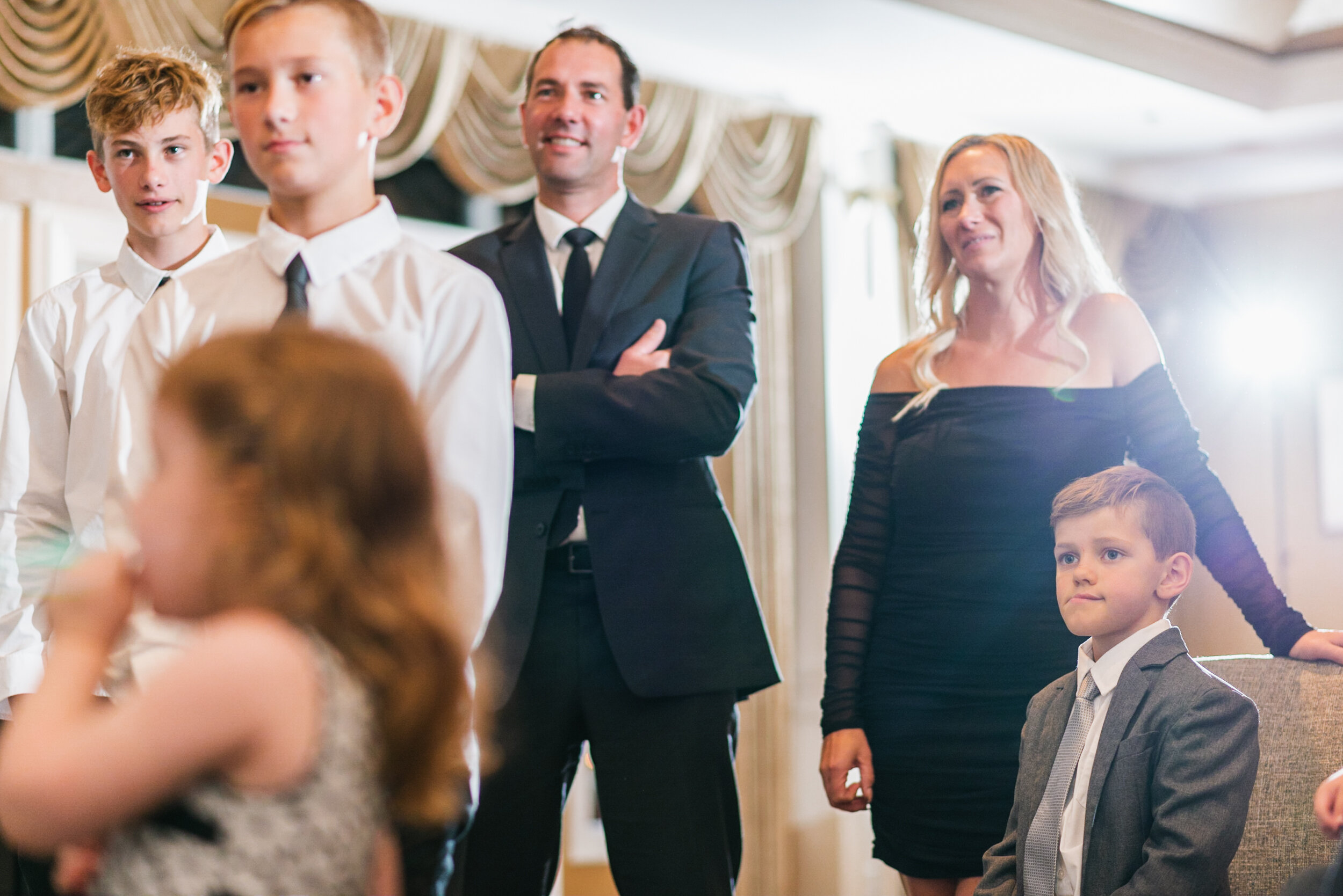 Wedding guests at reception