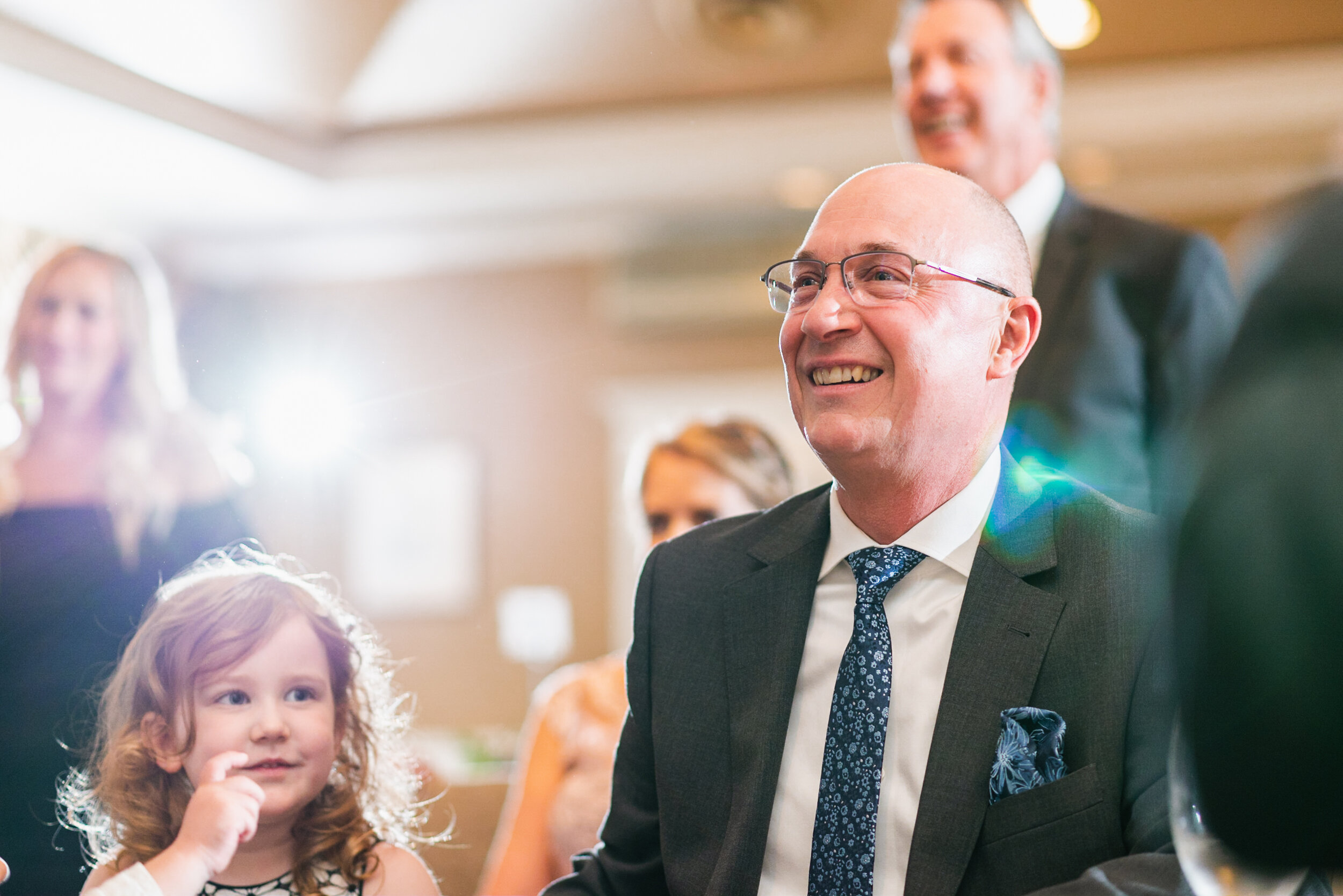 Wedding guests at reception