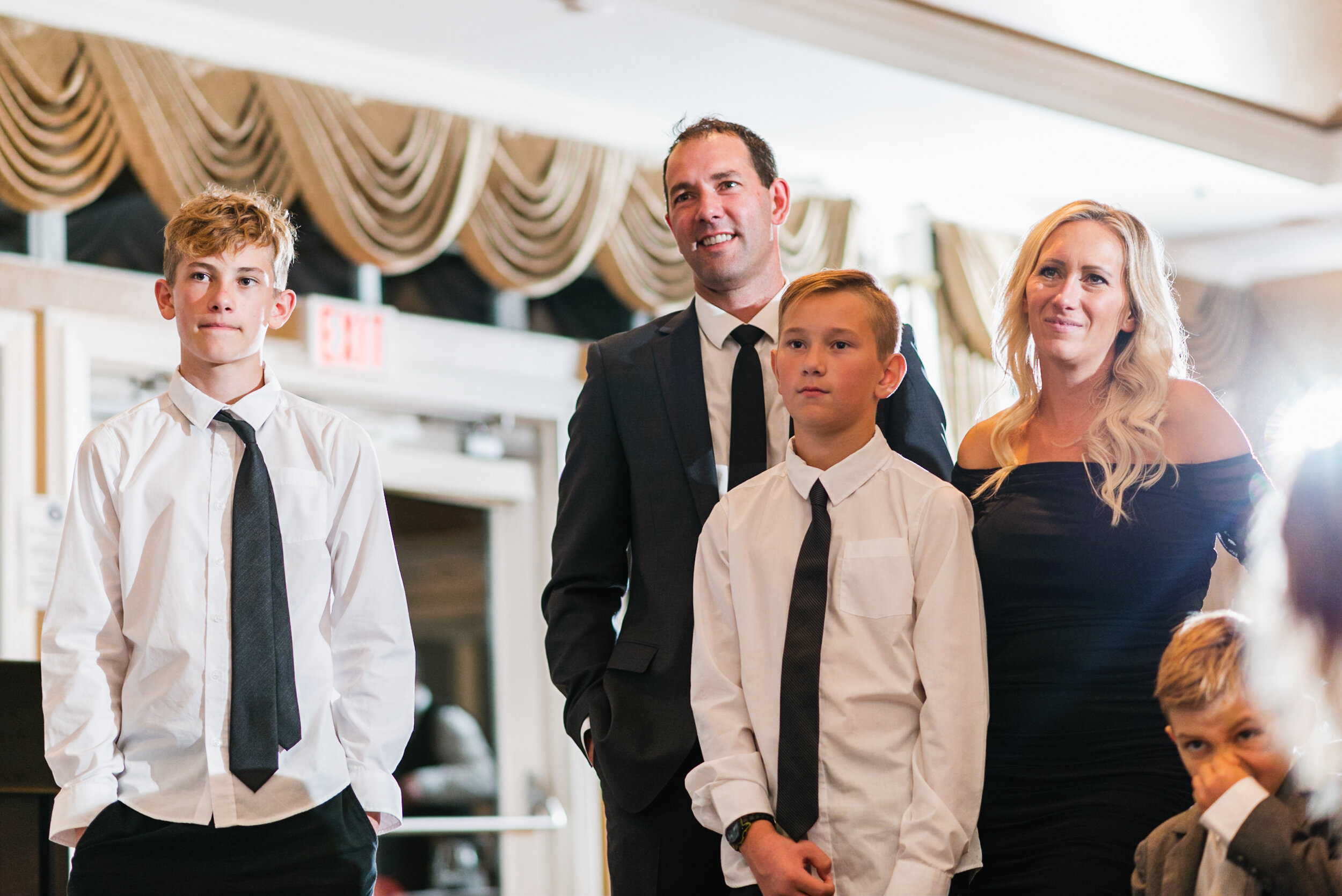 Wedding guests at reception