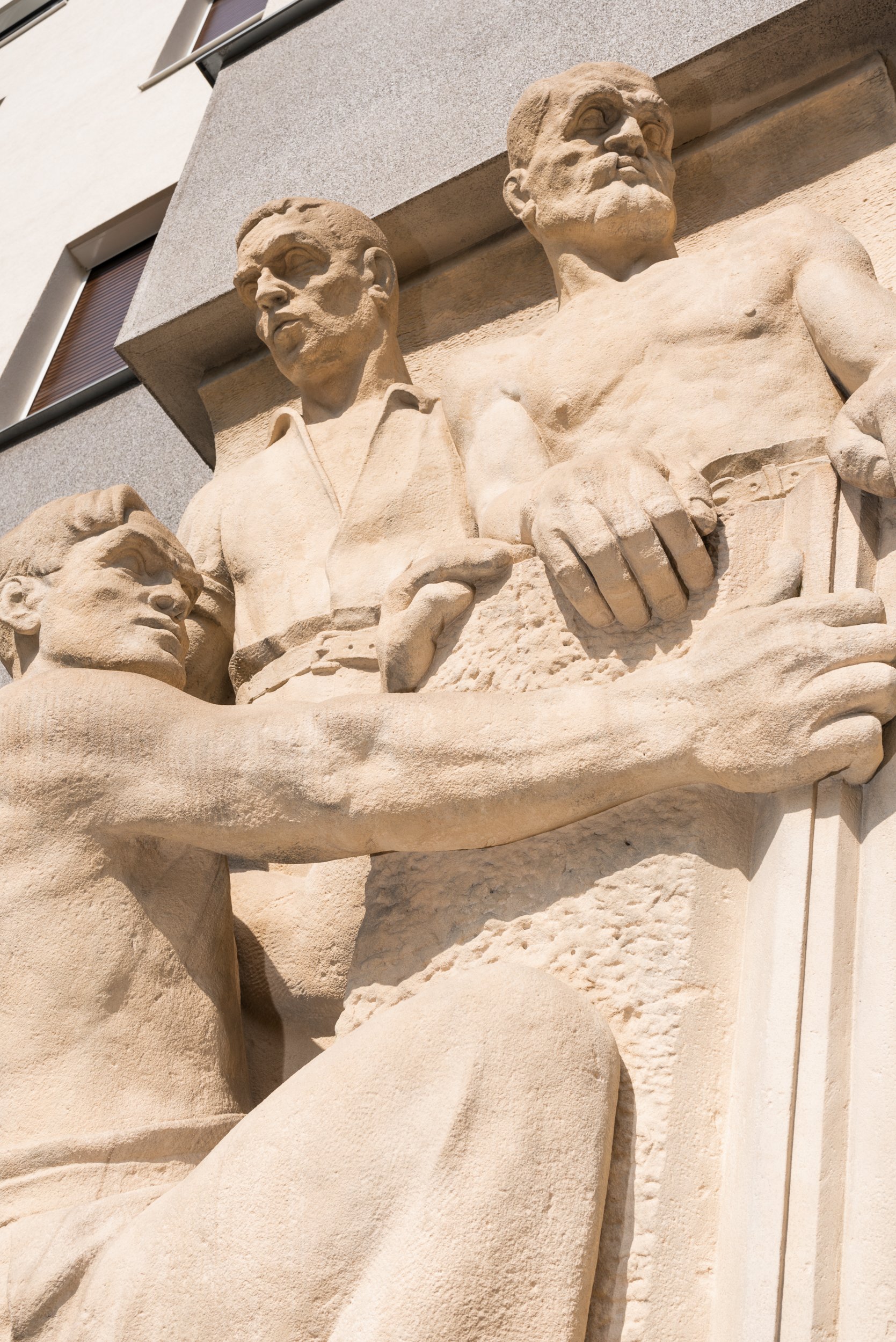 Sculptures on building in Bratislava